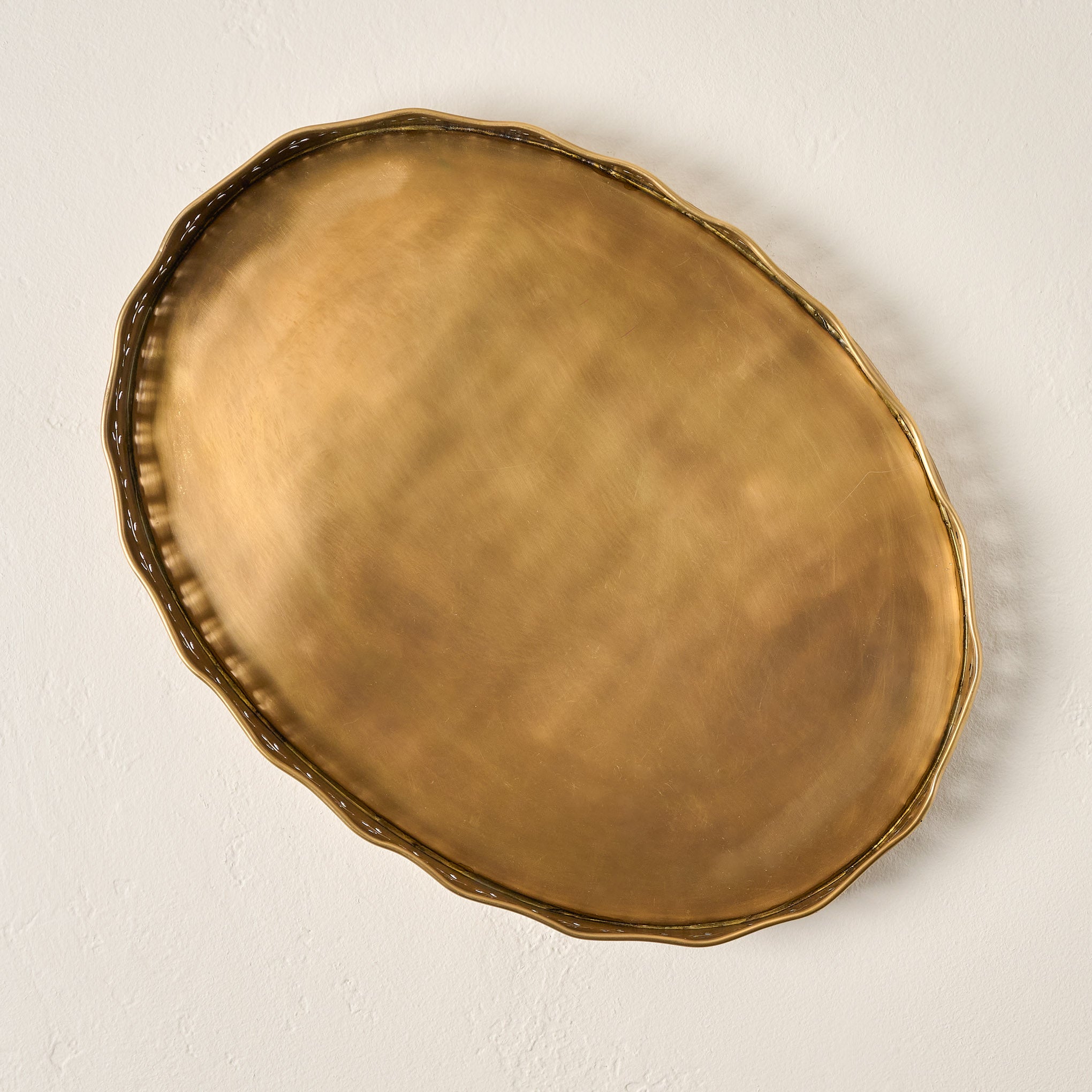 Floral Antique Brass Tray from above