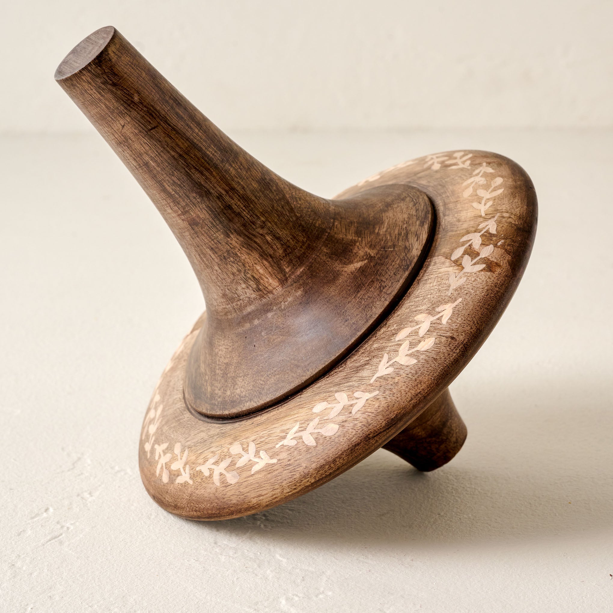 Large Etched Wood Spinner