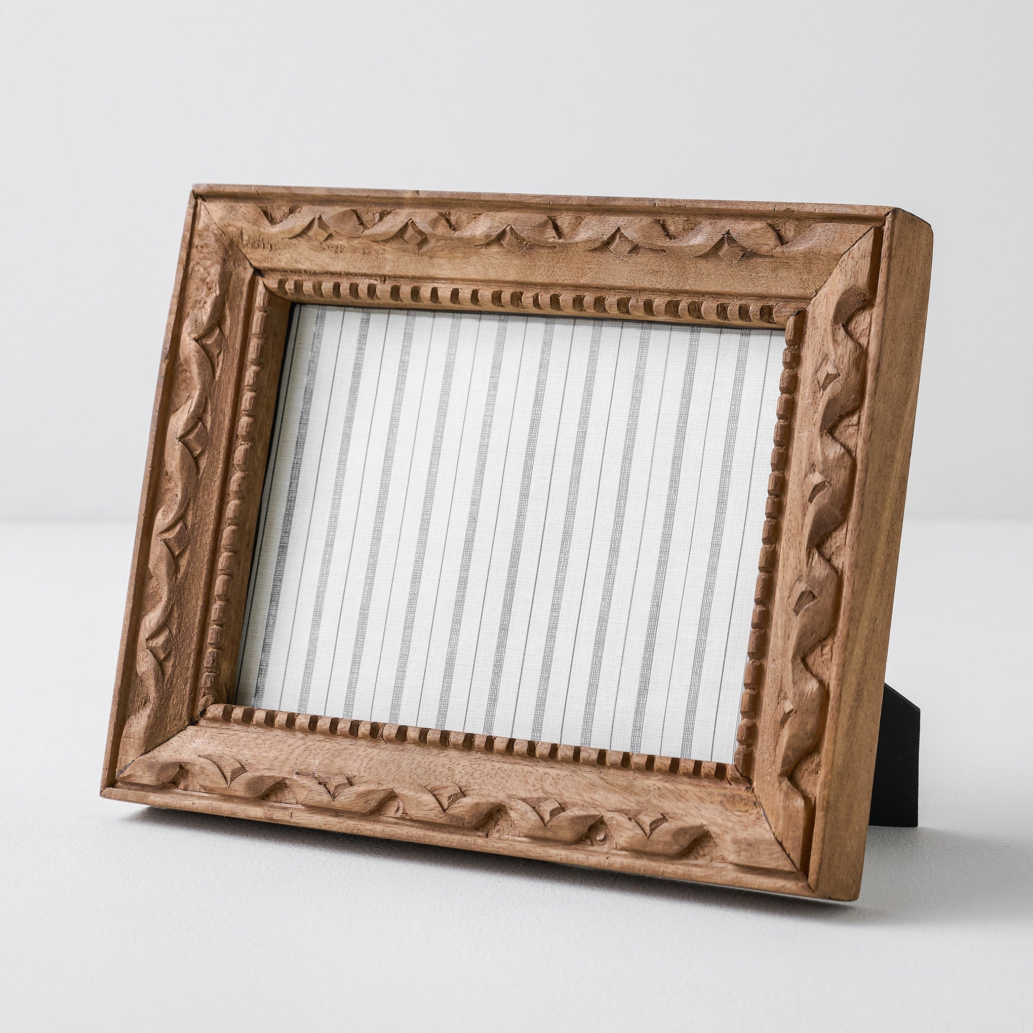 Antiqued Wood Photo Frame sitting horizontally