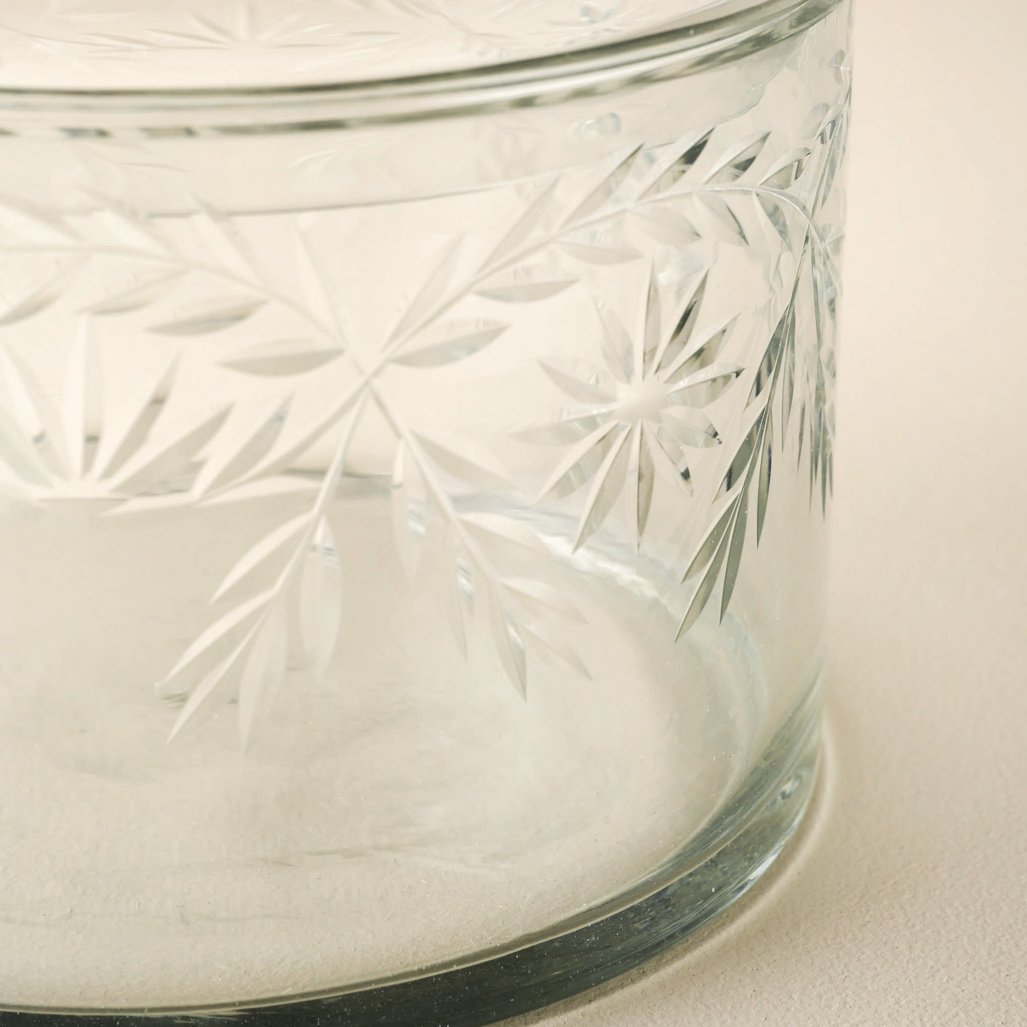 Vivian Cut Glass Canister close up