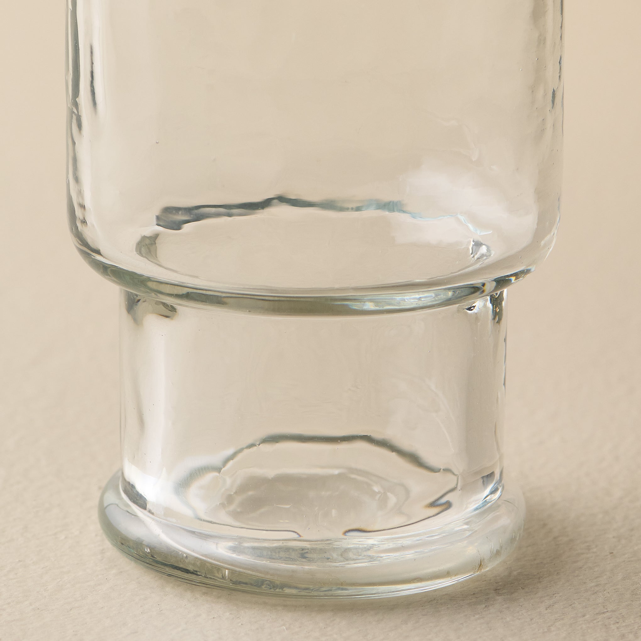 Rustic Glass Stacking Tumbler close up