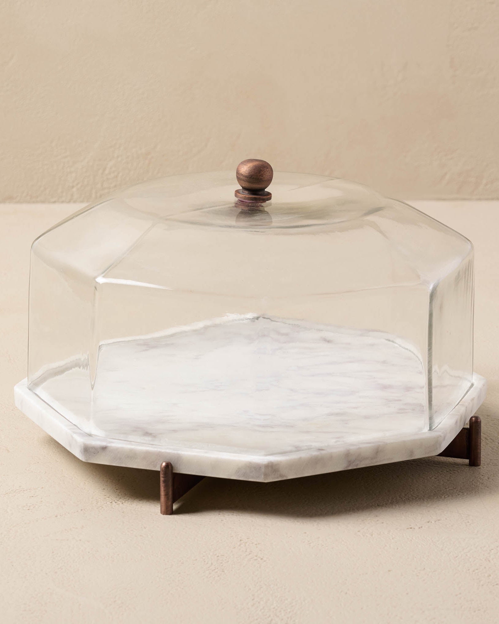 Marble and Copper Cake Stand