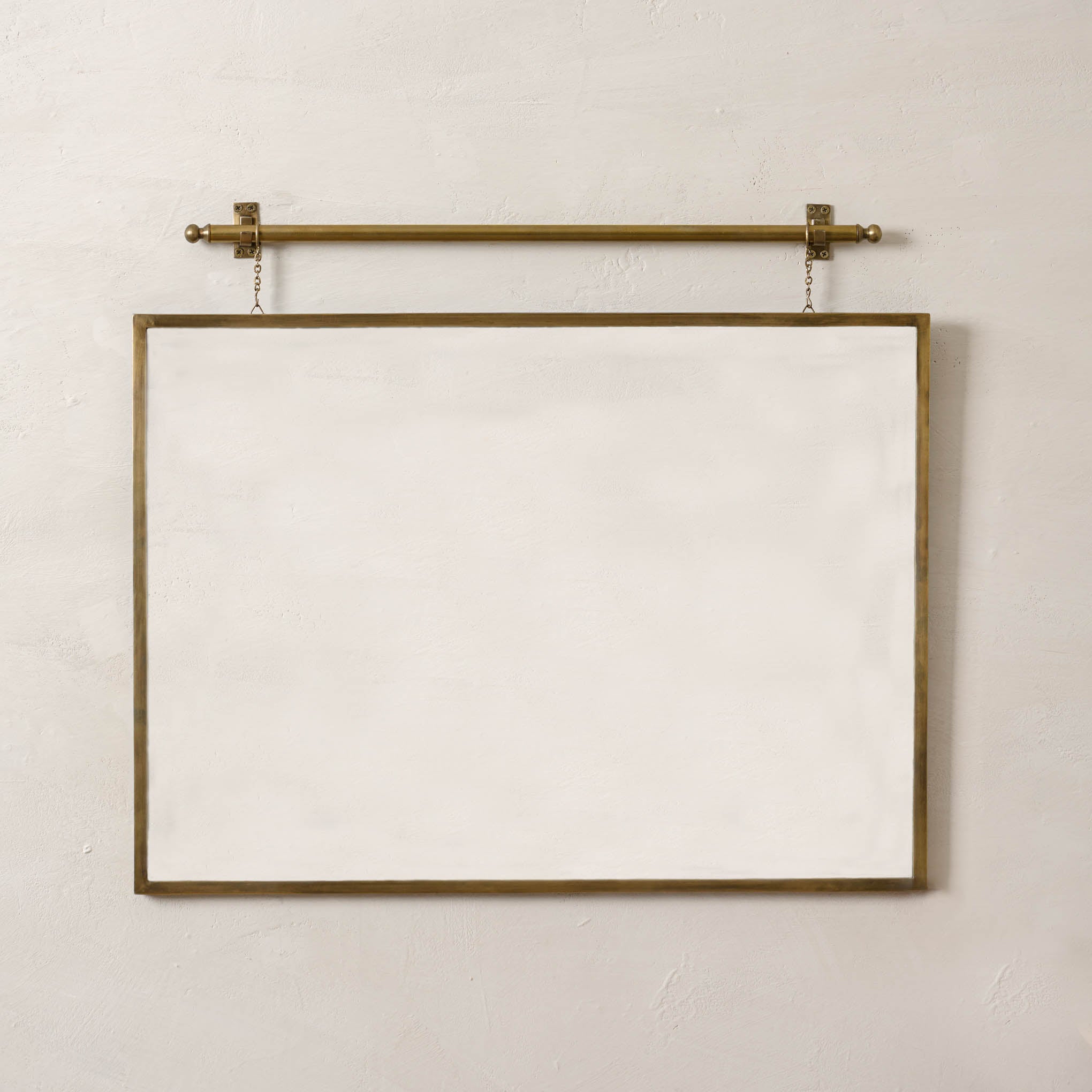 Colleen Brass Rail Wall Mirror hanging horizontally