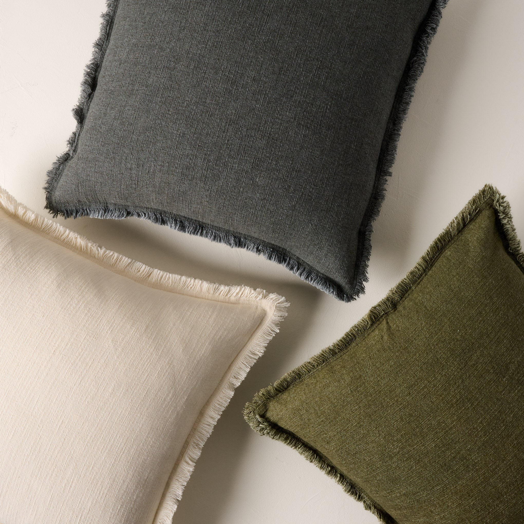 Sydney Heathered Pillow in whitecap grey, sedona sage, and mayfly