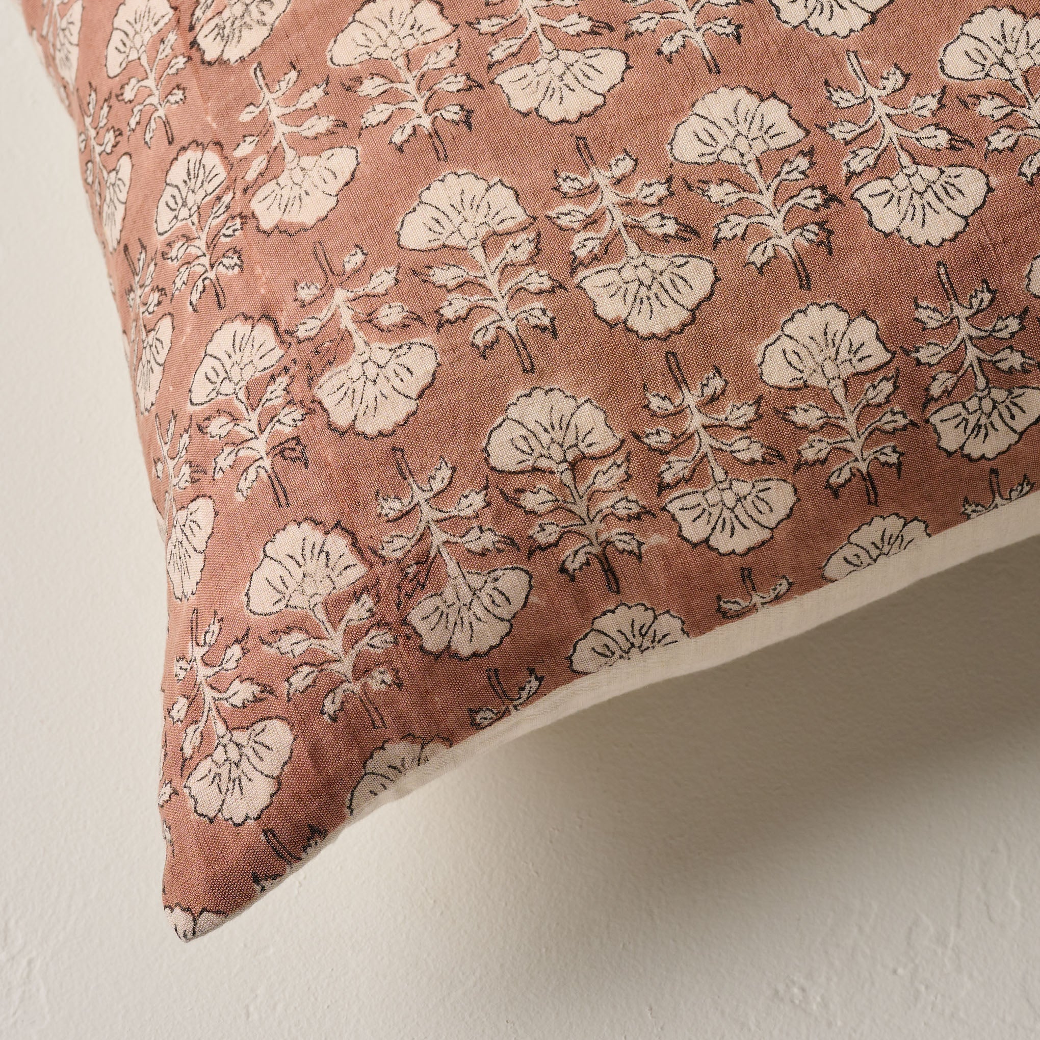 Flora Desert Clay Large Lumbar Pillow close up