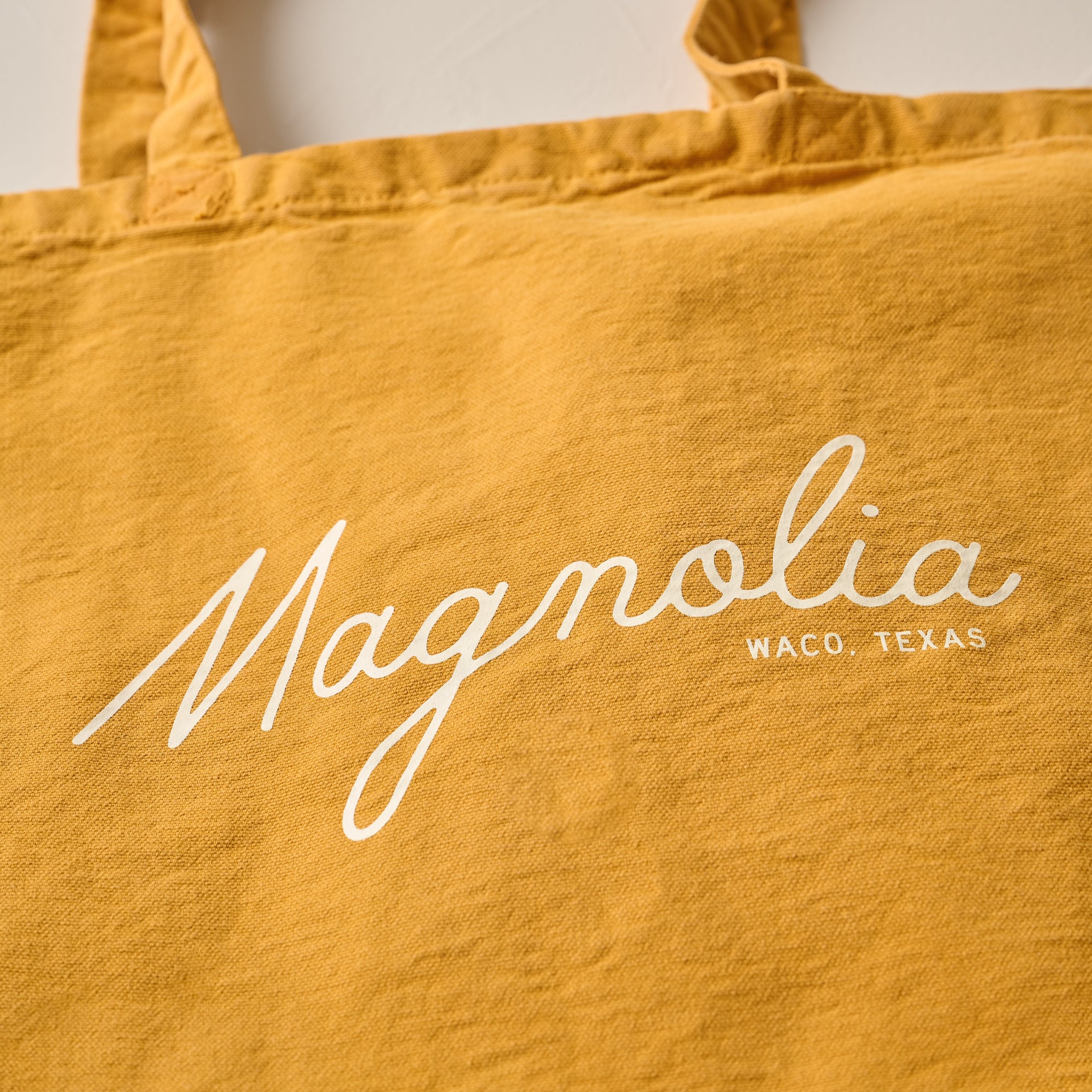 Magnoliass Gold Script Tote close up