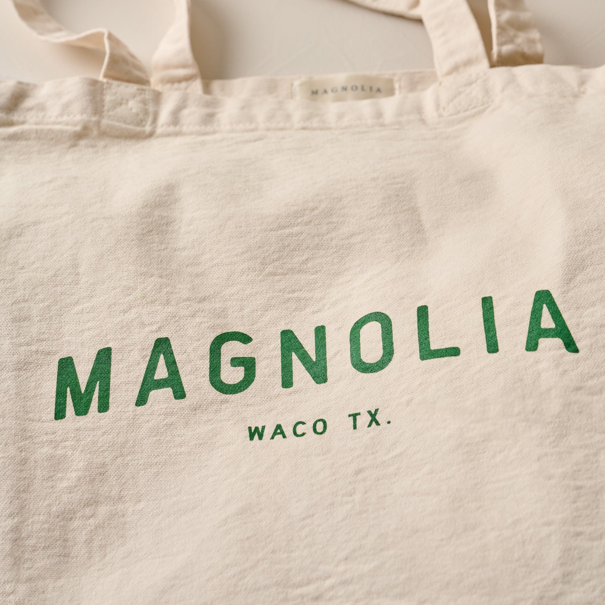 Magnoliass Arched Natural Tote close up