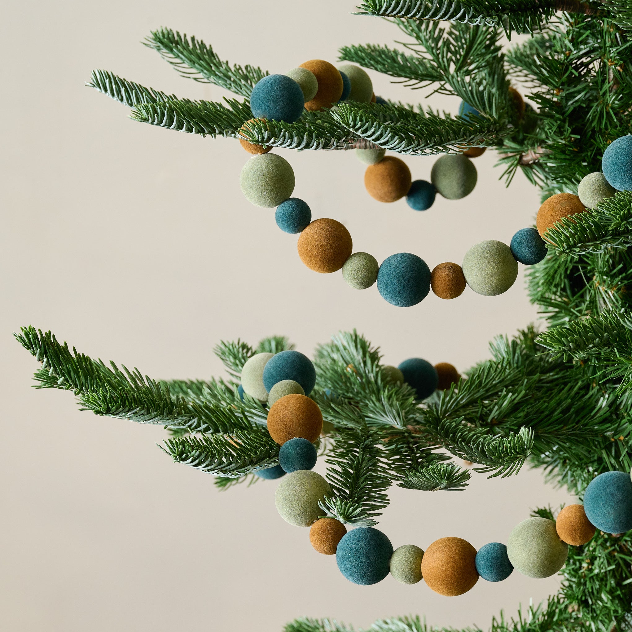 Cool Colorful Flocked Garland shown on tree