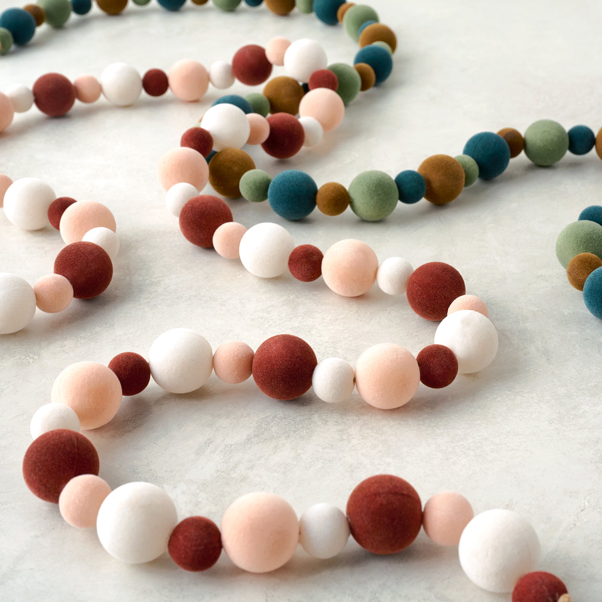 Warm and Cool Colorful Flocked Garland