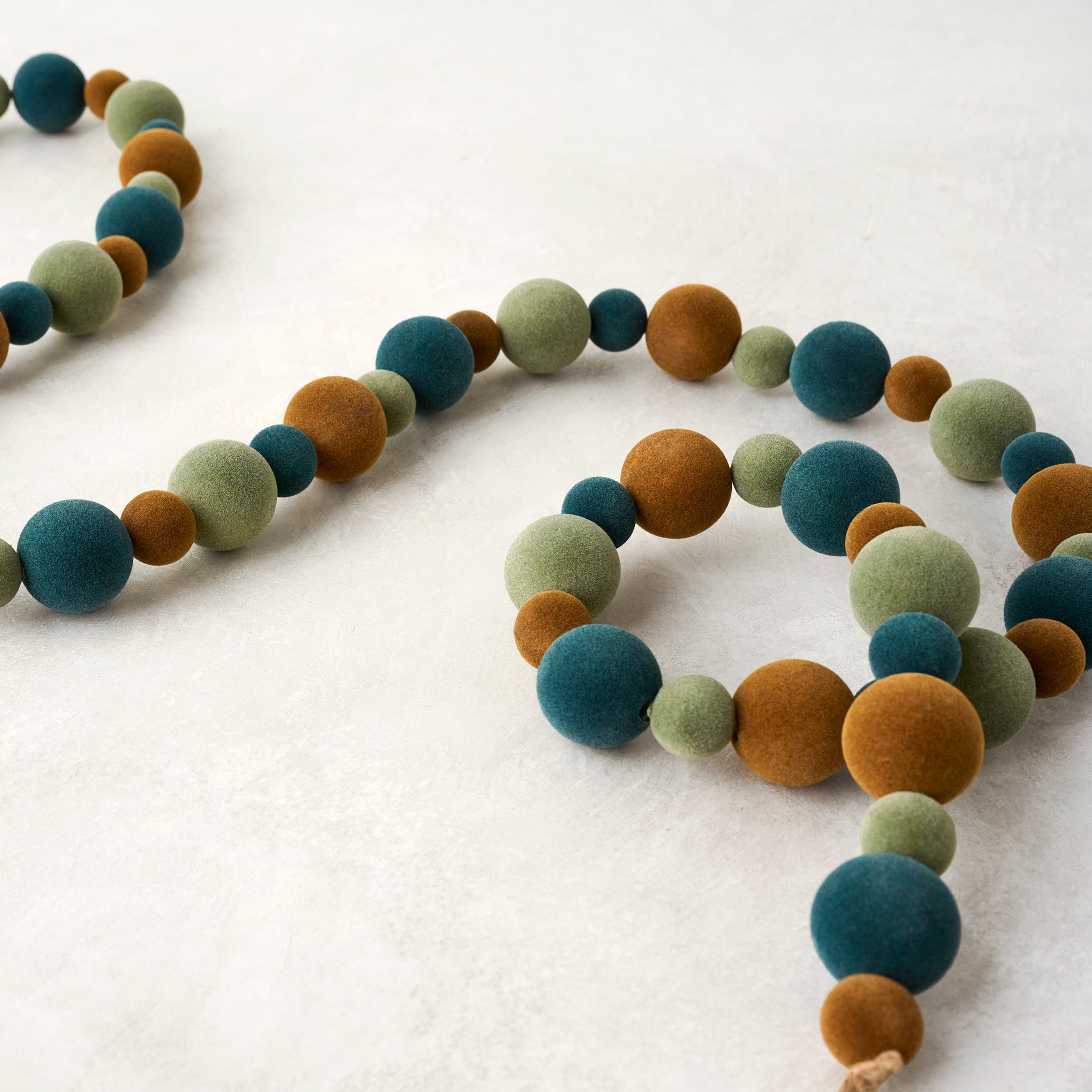 Cool Colorful Flocked Garland up close