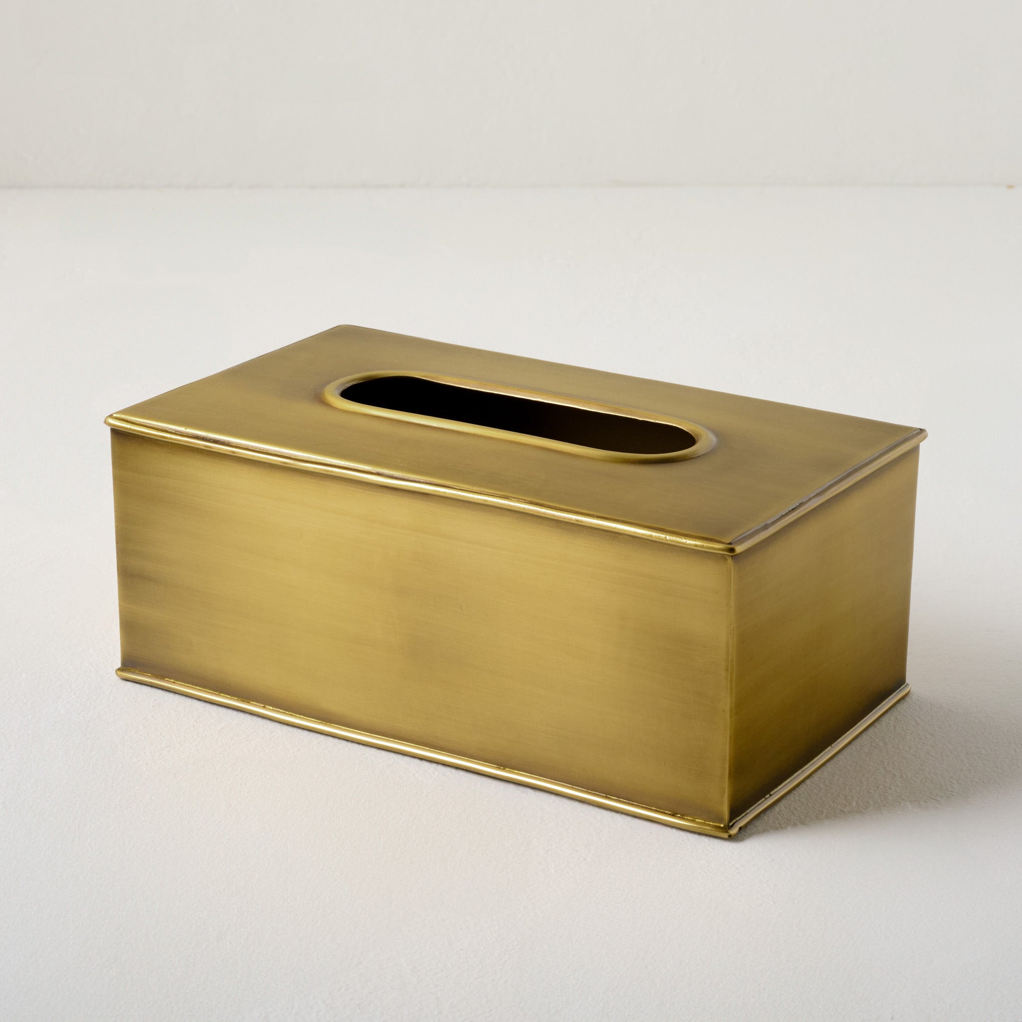 Antiqued Brass Tissue Box Cover