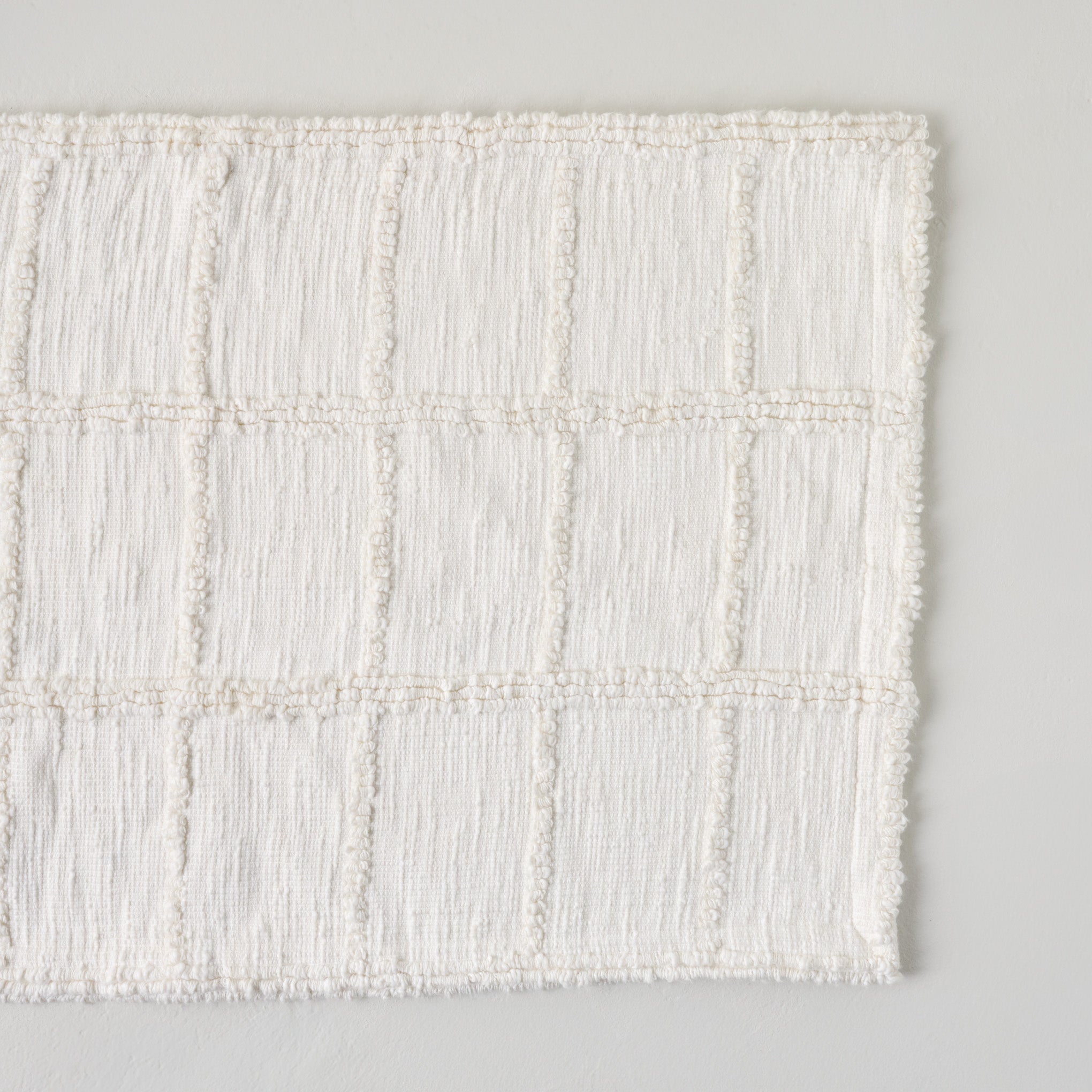 Optic White Textured Bath Mat