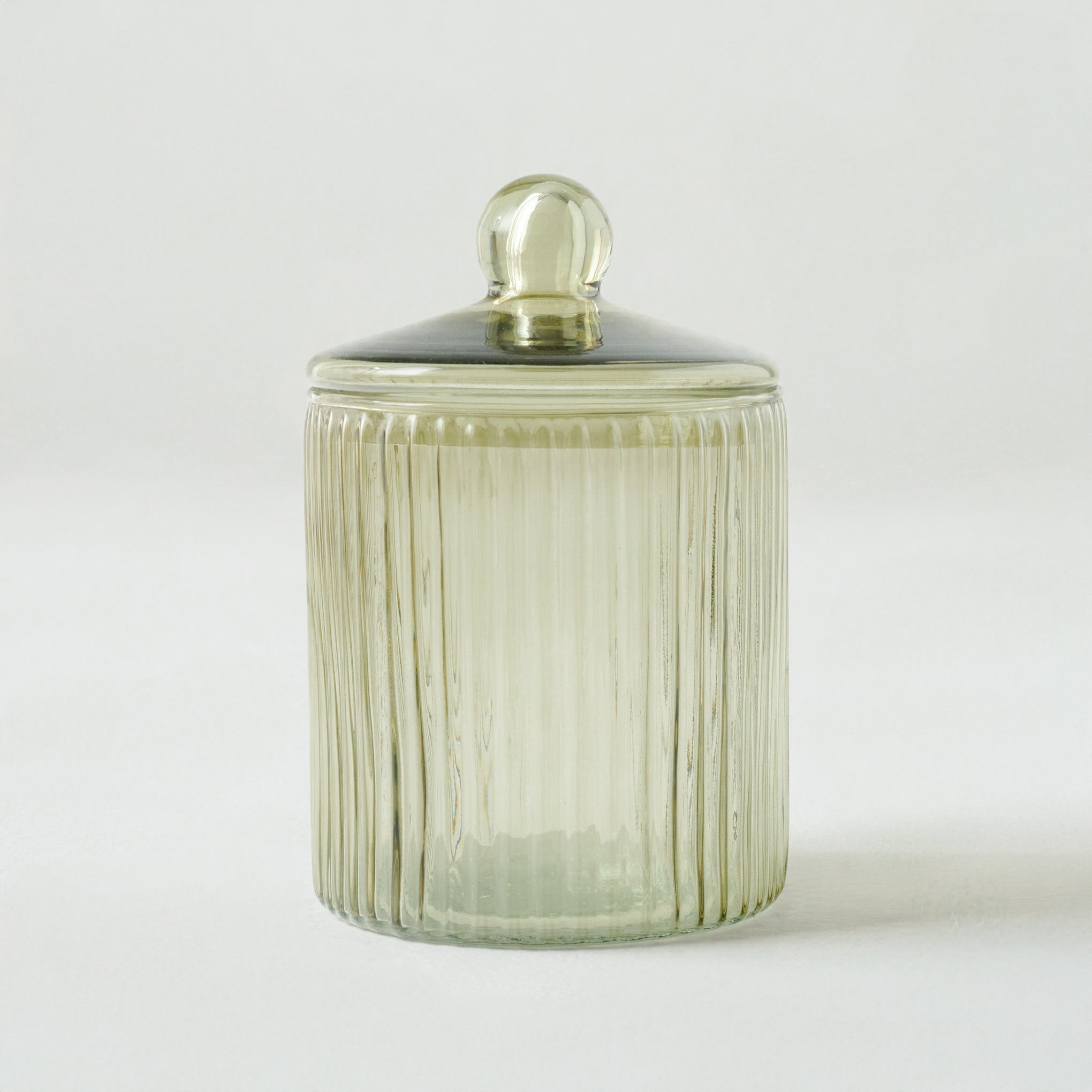 Large Arlo Ribbed Glass Canister
