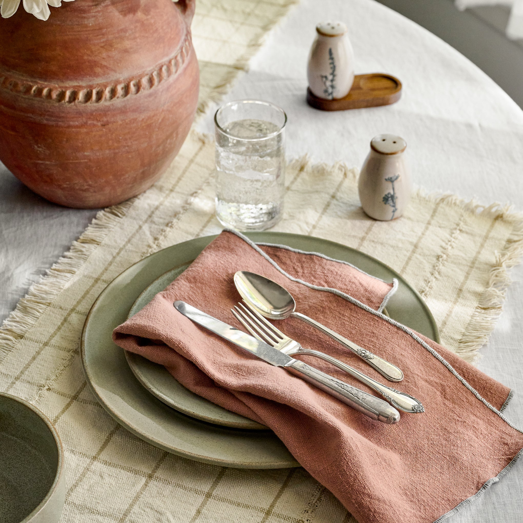 Woven Grid Placemat Set of Four on a table