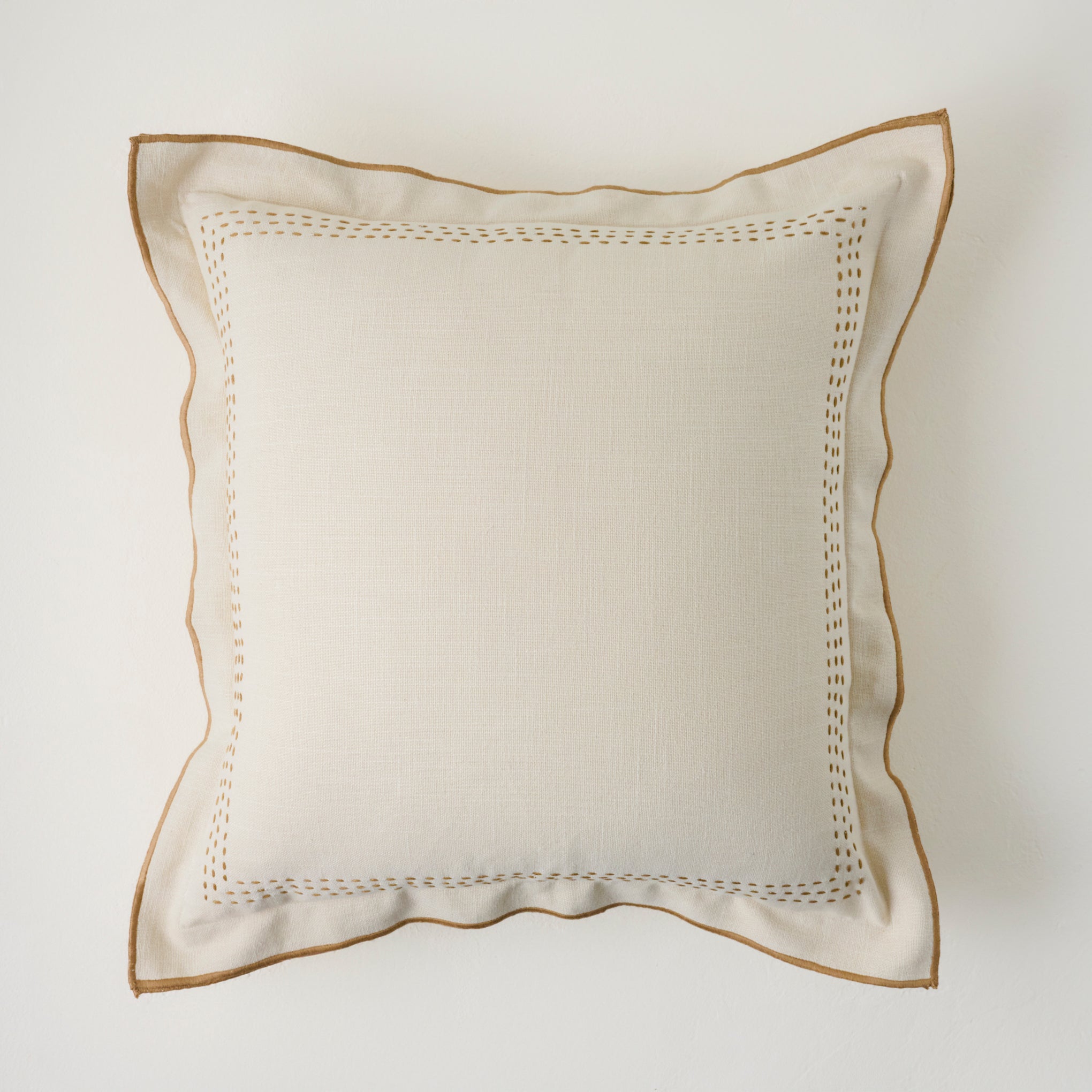 Oatmeal Felix Embroidered Pillow