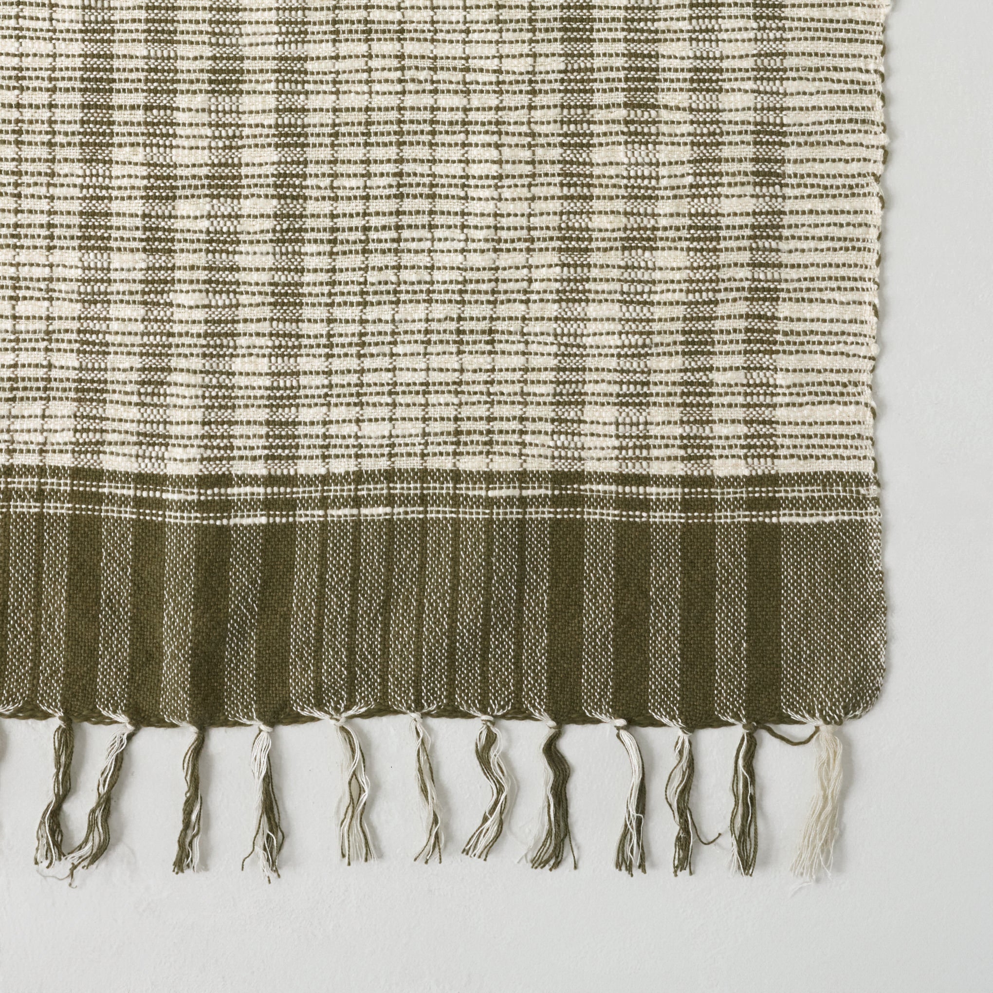 Green Merrill Plaid Throw close up