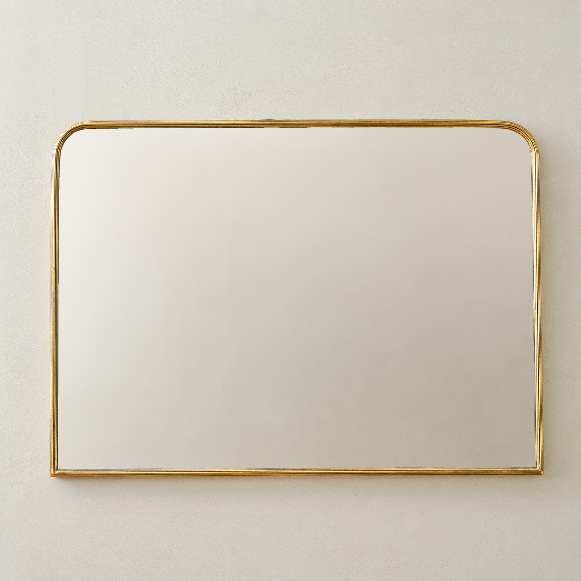 Collin Ribbed Brass Mantel Mirror