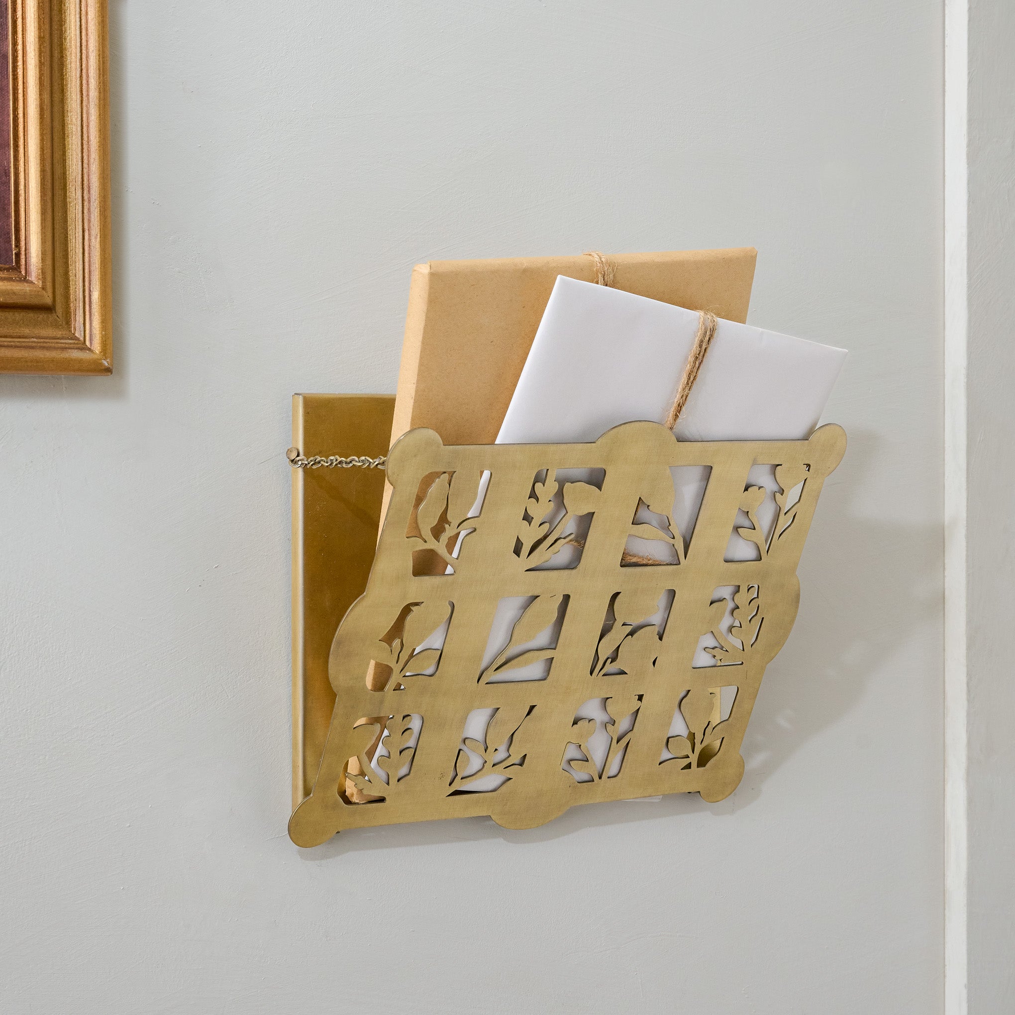 Shadow Floral Brass Wall Pocket
