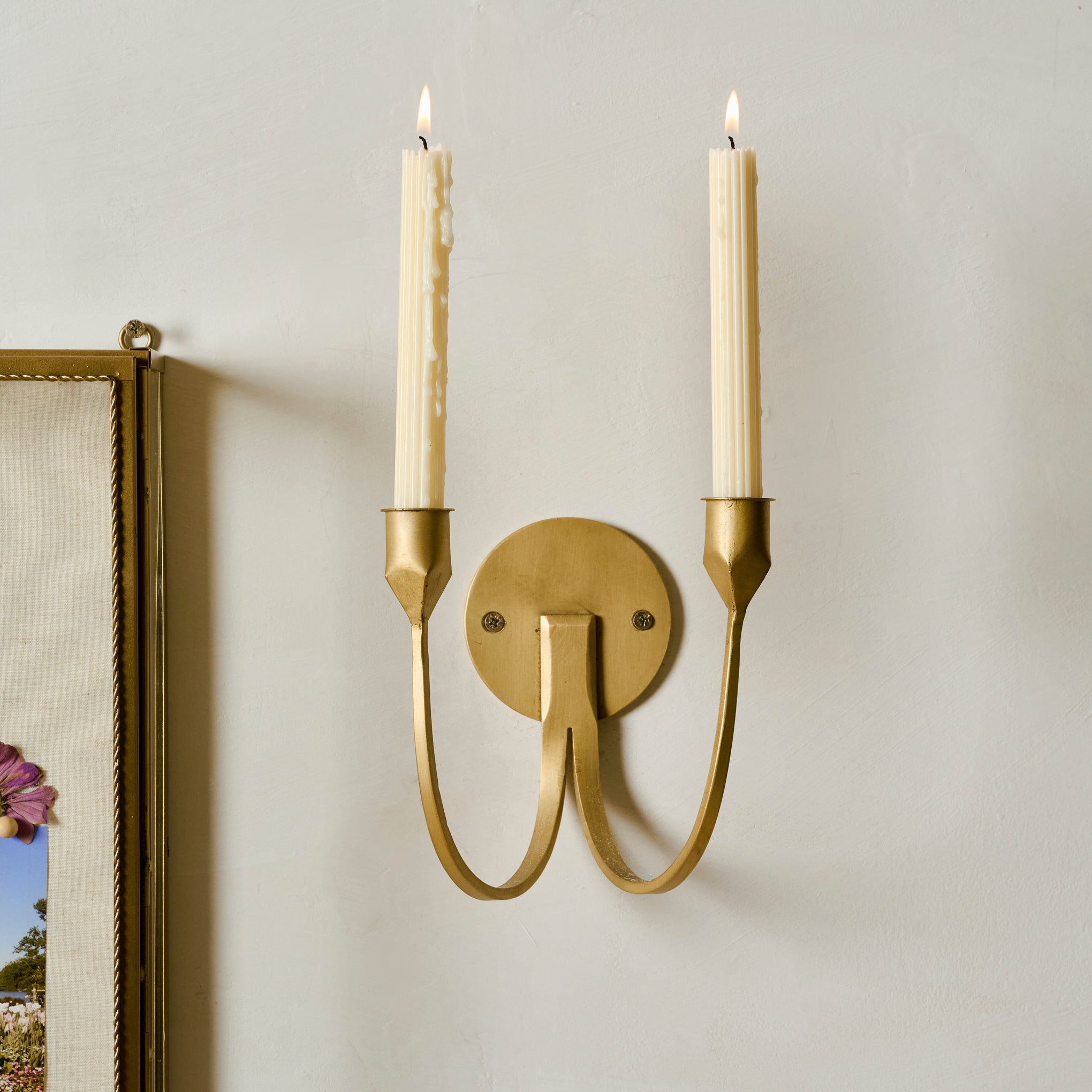 Julian Double Wall Sconce in brass