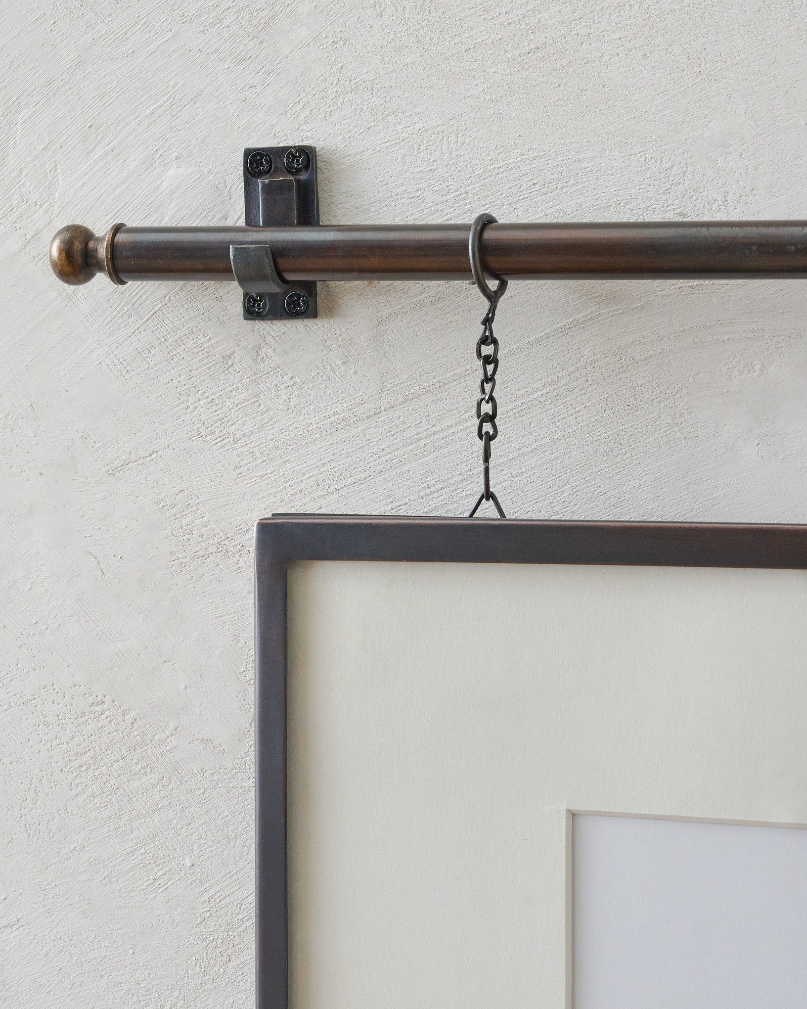 Colleen Antique Bronze Rail Double Picture Frame up close