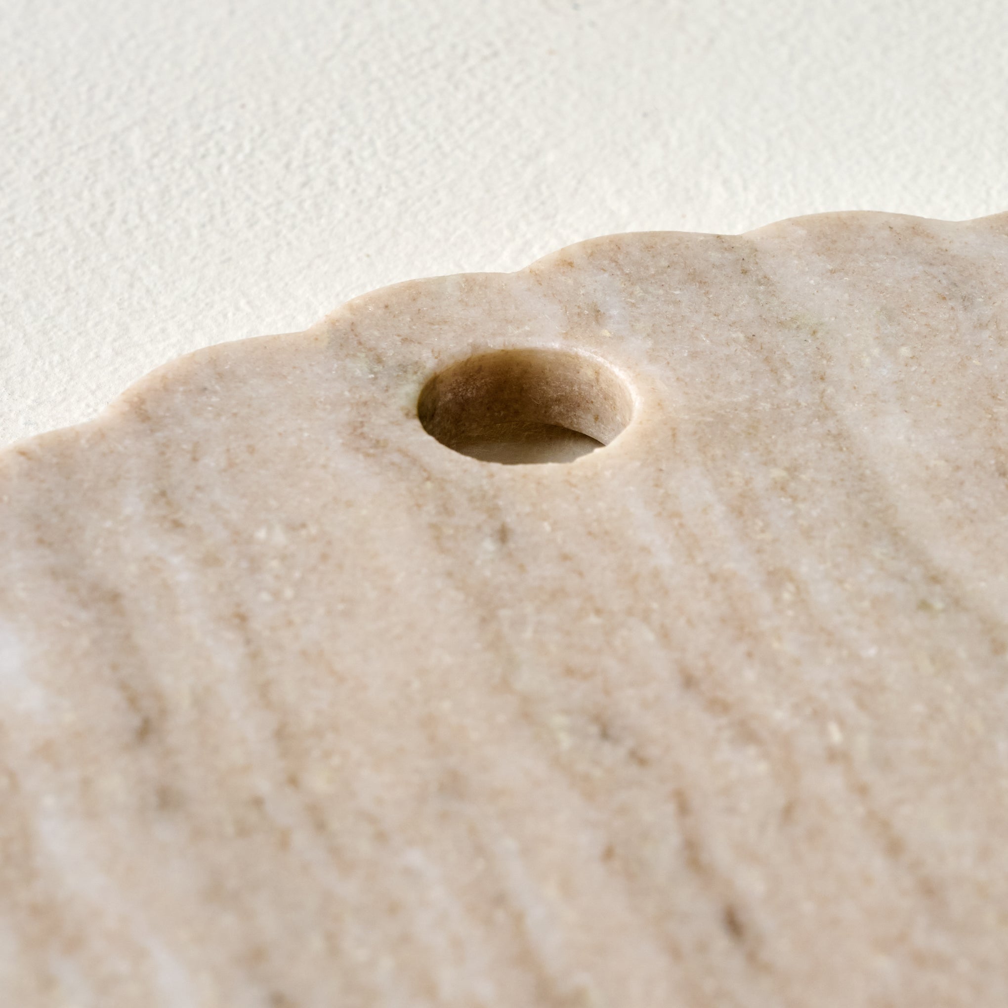 Warm Marble Scalloped Serving Board up close
