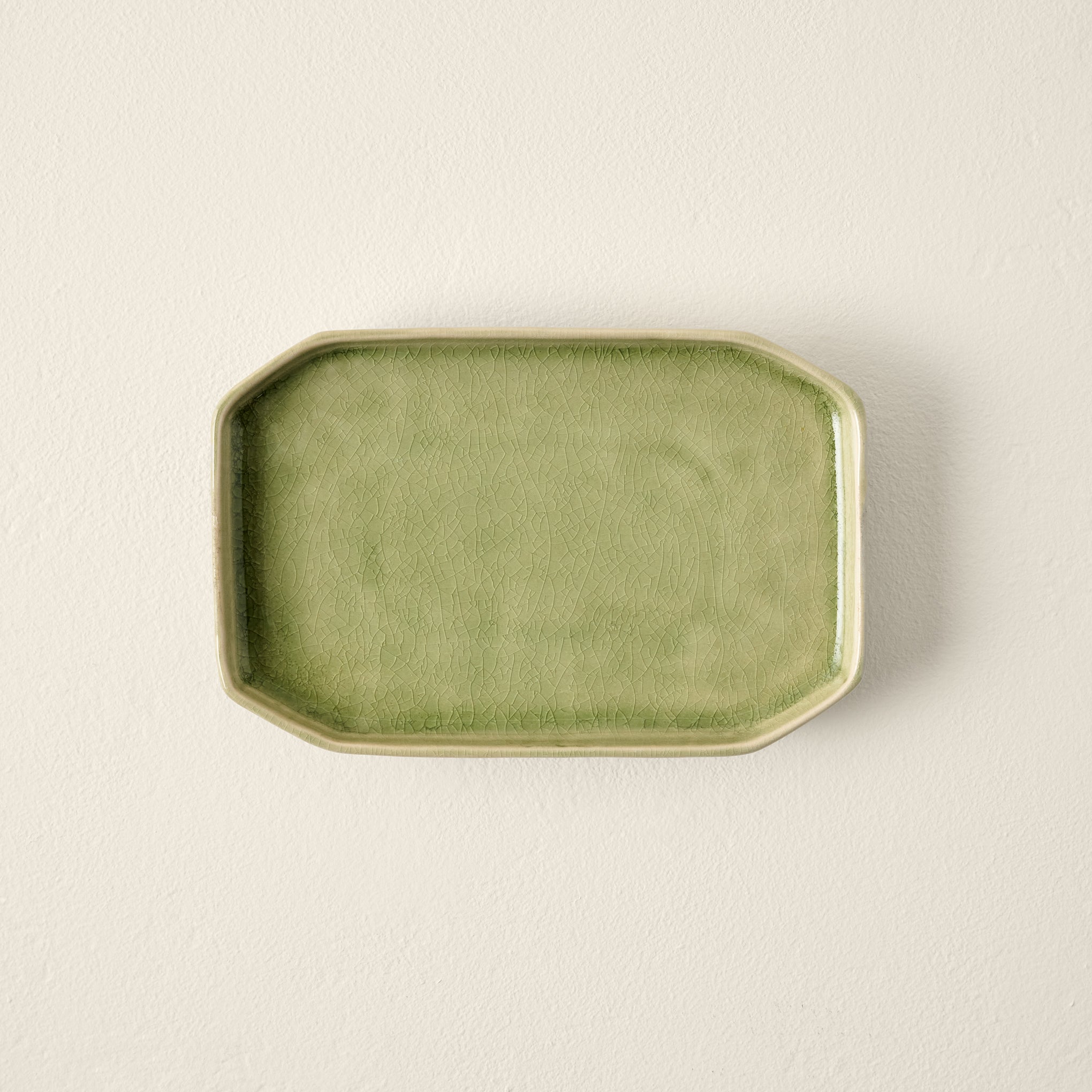 Small Jonah Green Ceramic Tray