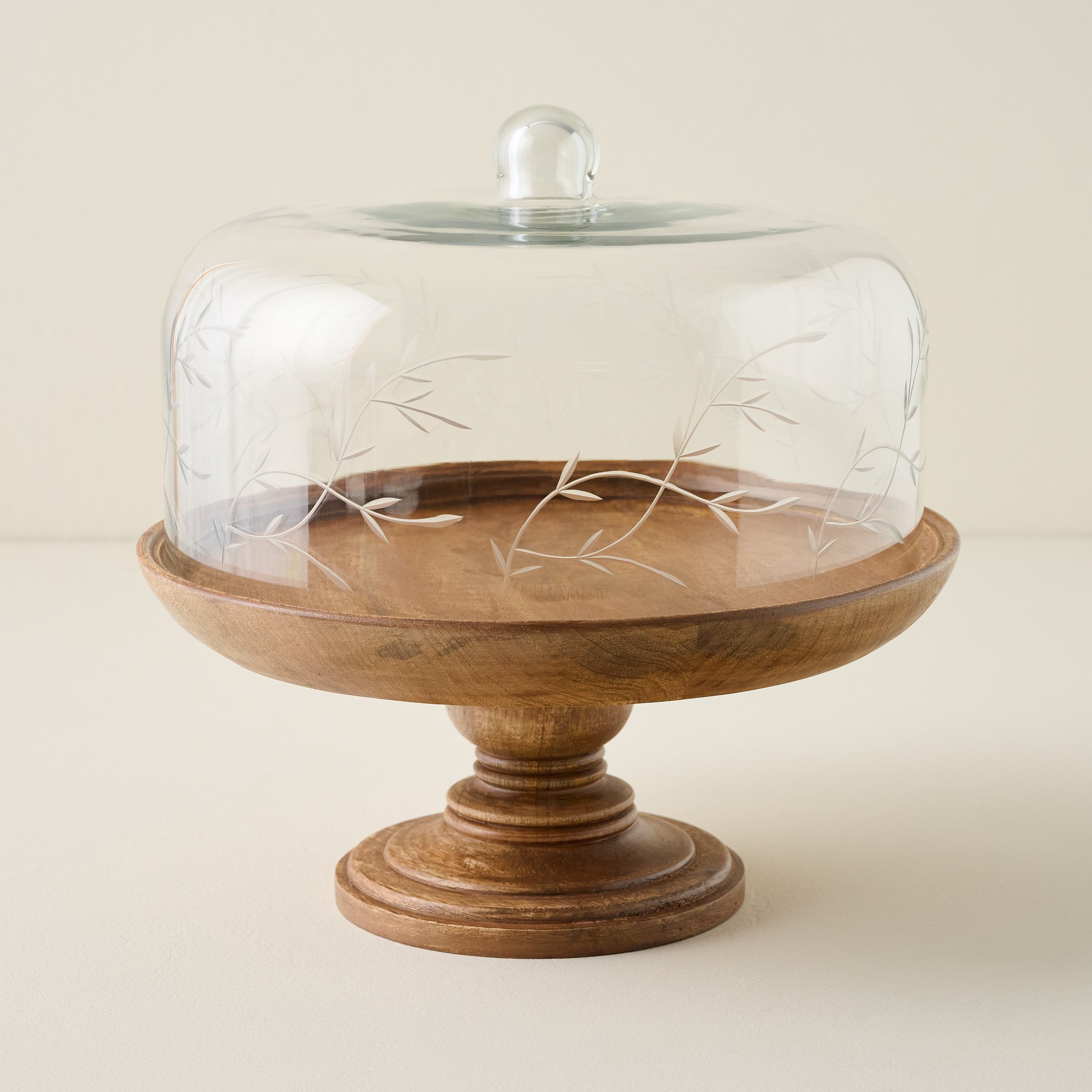 Eliane Etched Glass Cake Stand