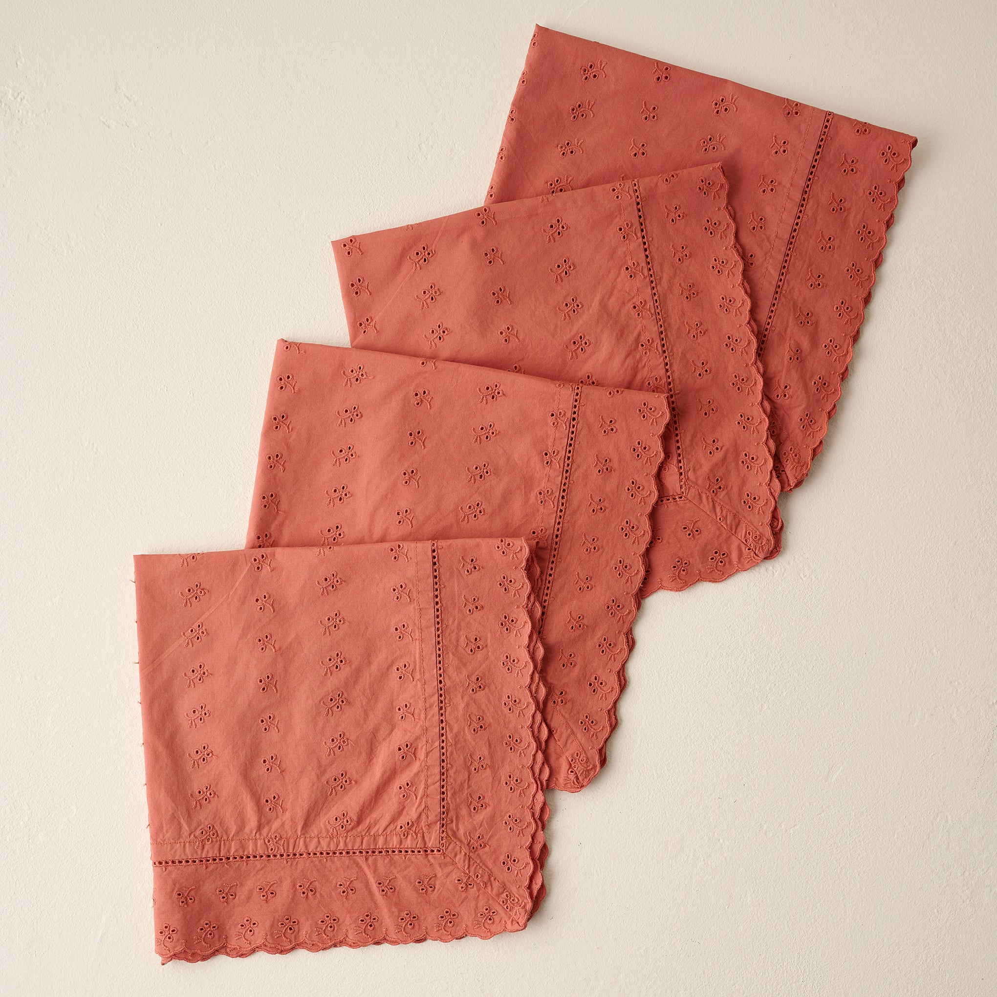 Apricot Eyelet Napkin Set of Four 