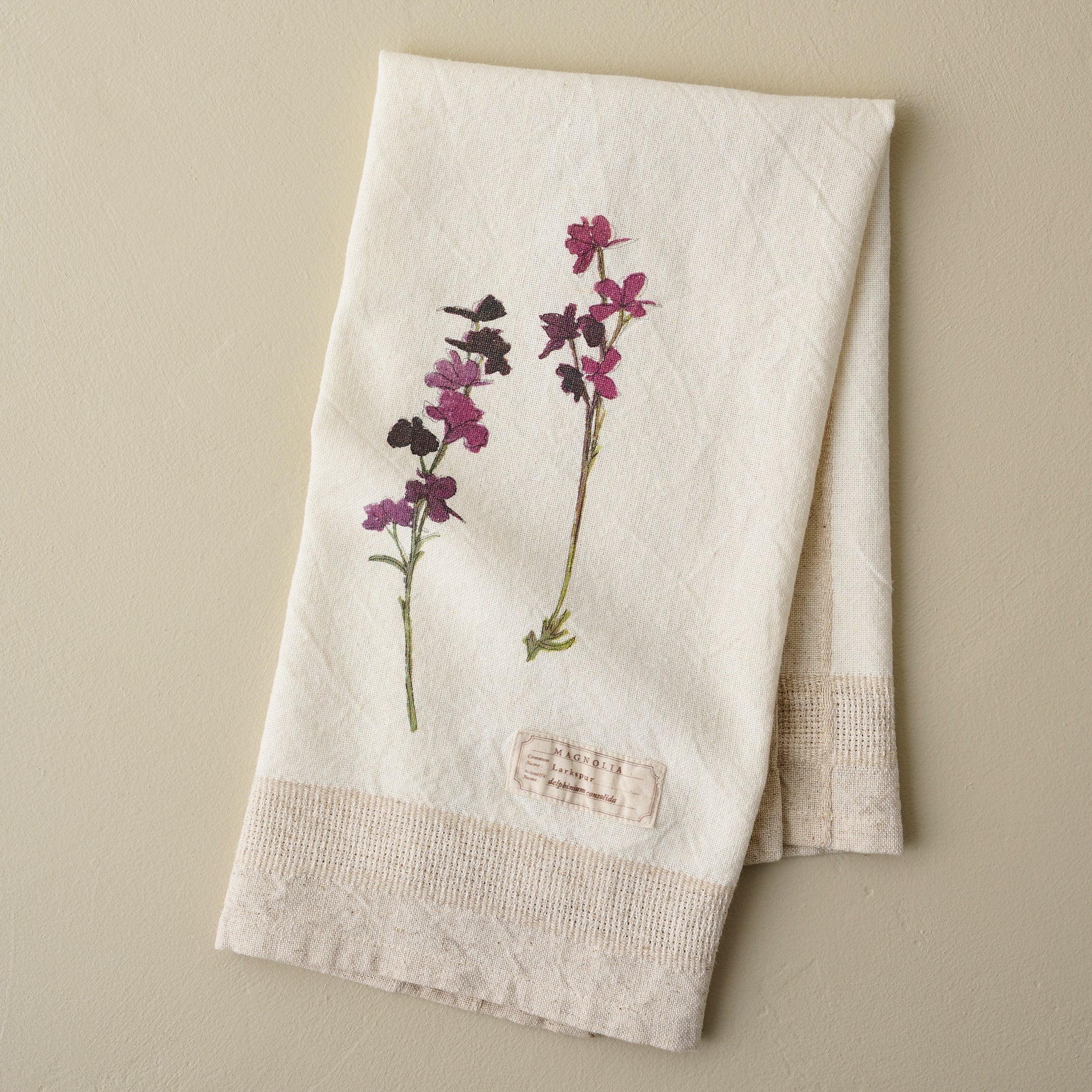 Magnoliass Larkspur Garden Tea Towel