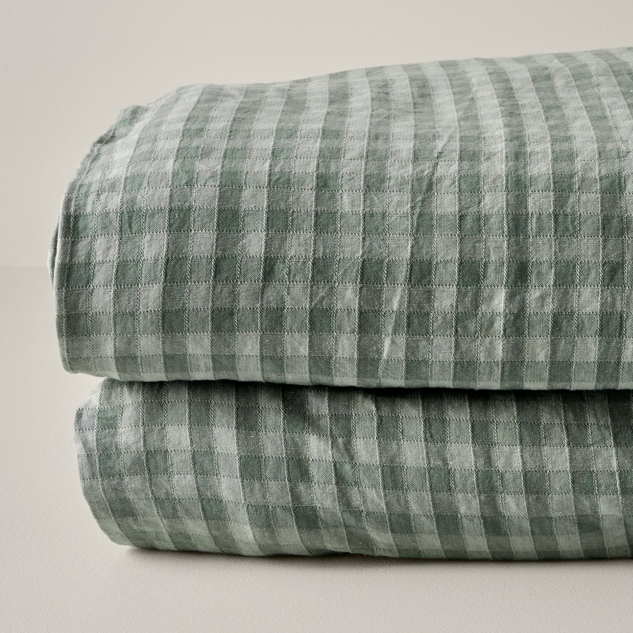 Maxine Gingham Duvet Cover in dusty green