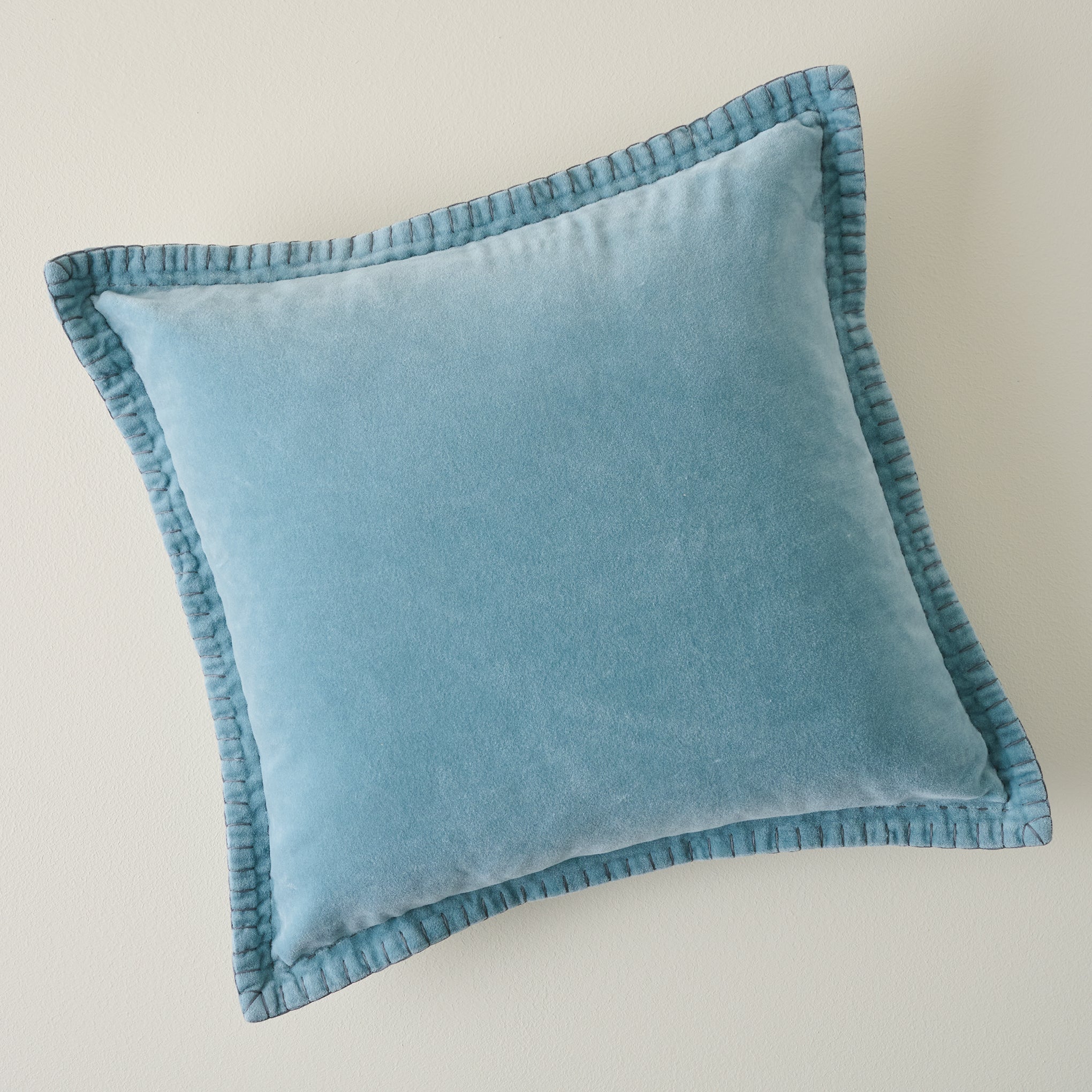 Townes Smoke Blue Velvet Pillow