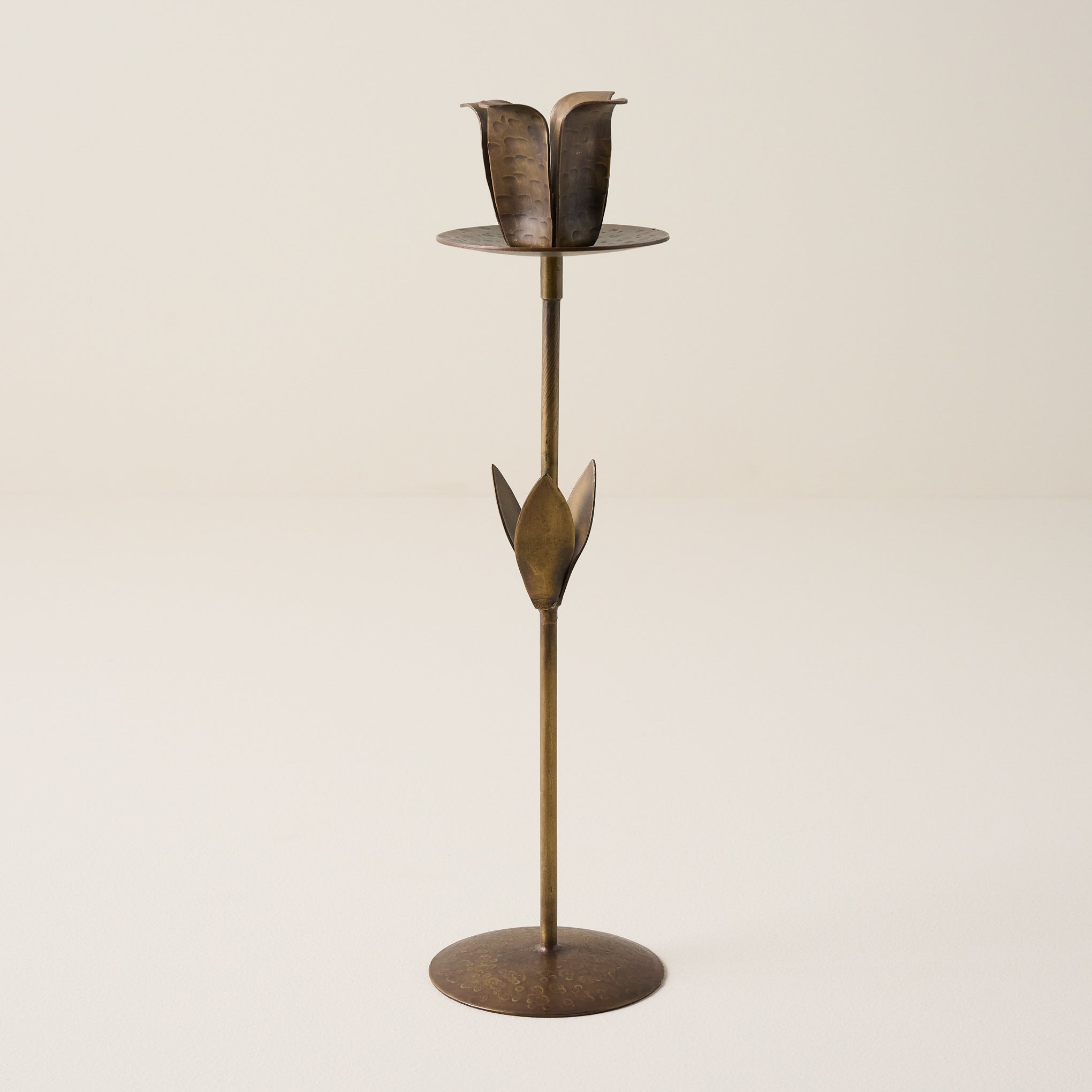 Long Forged Tulip Taper Holder