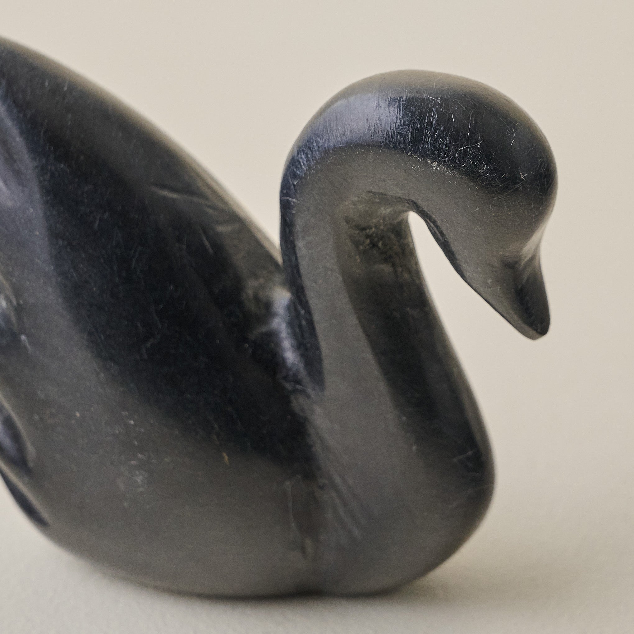 Decorative Marble Swan up close