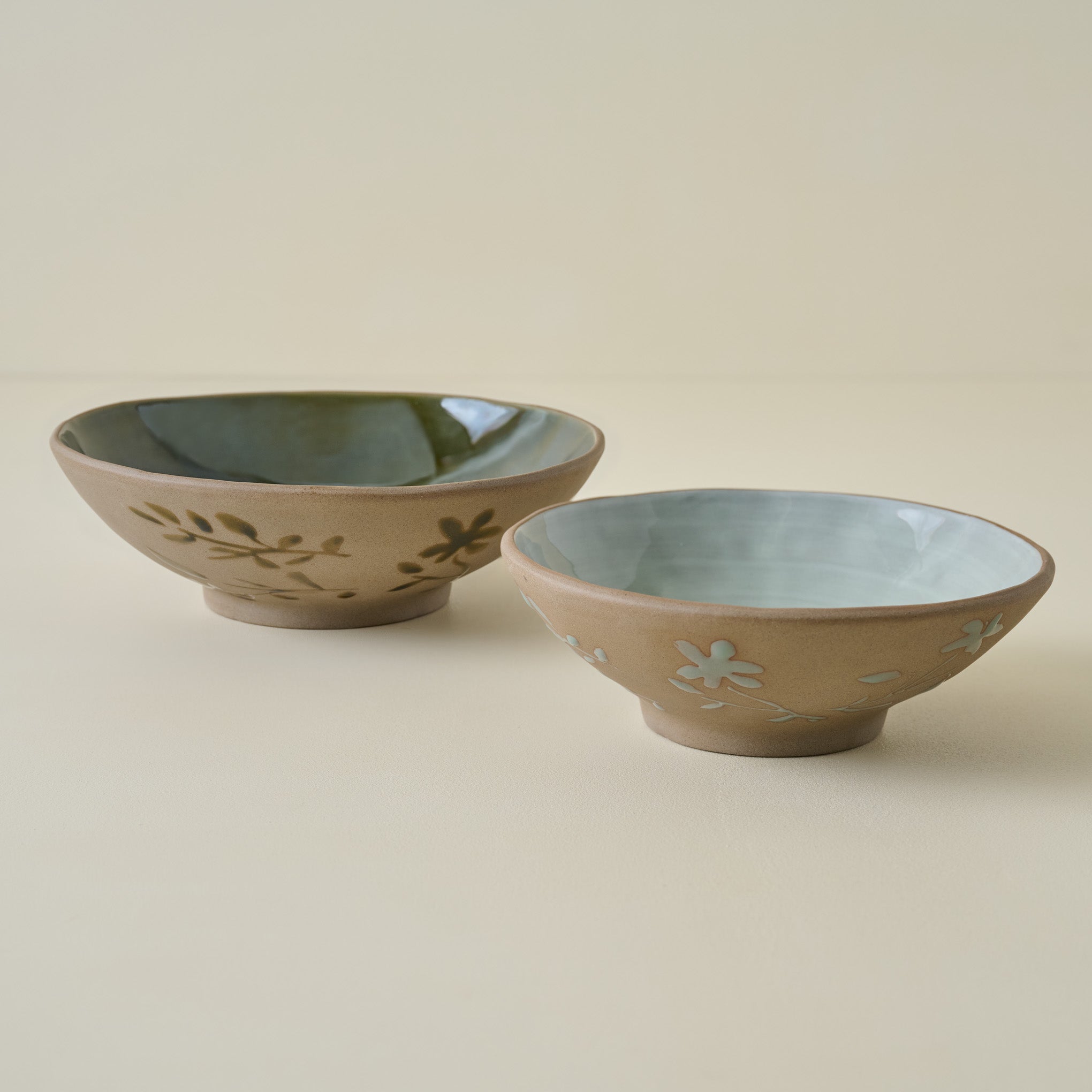Claire Decorative Floral Bowls shown together