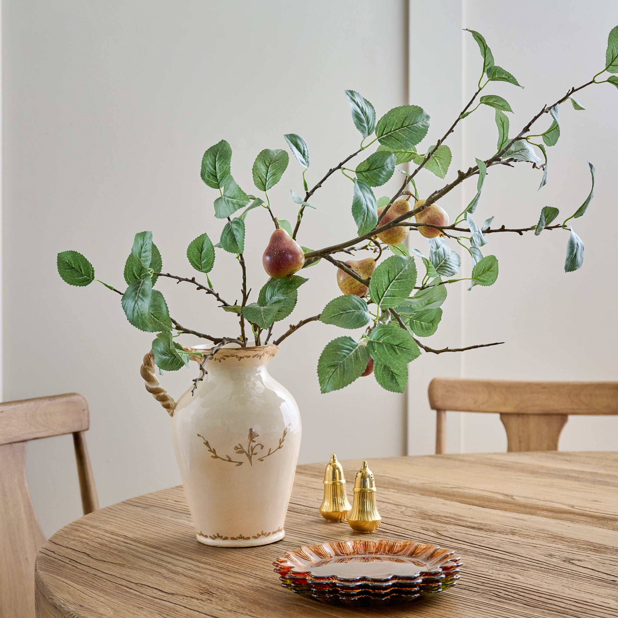 Oversized Autumnal Pear Stem shown styled in vase on table