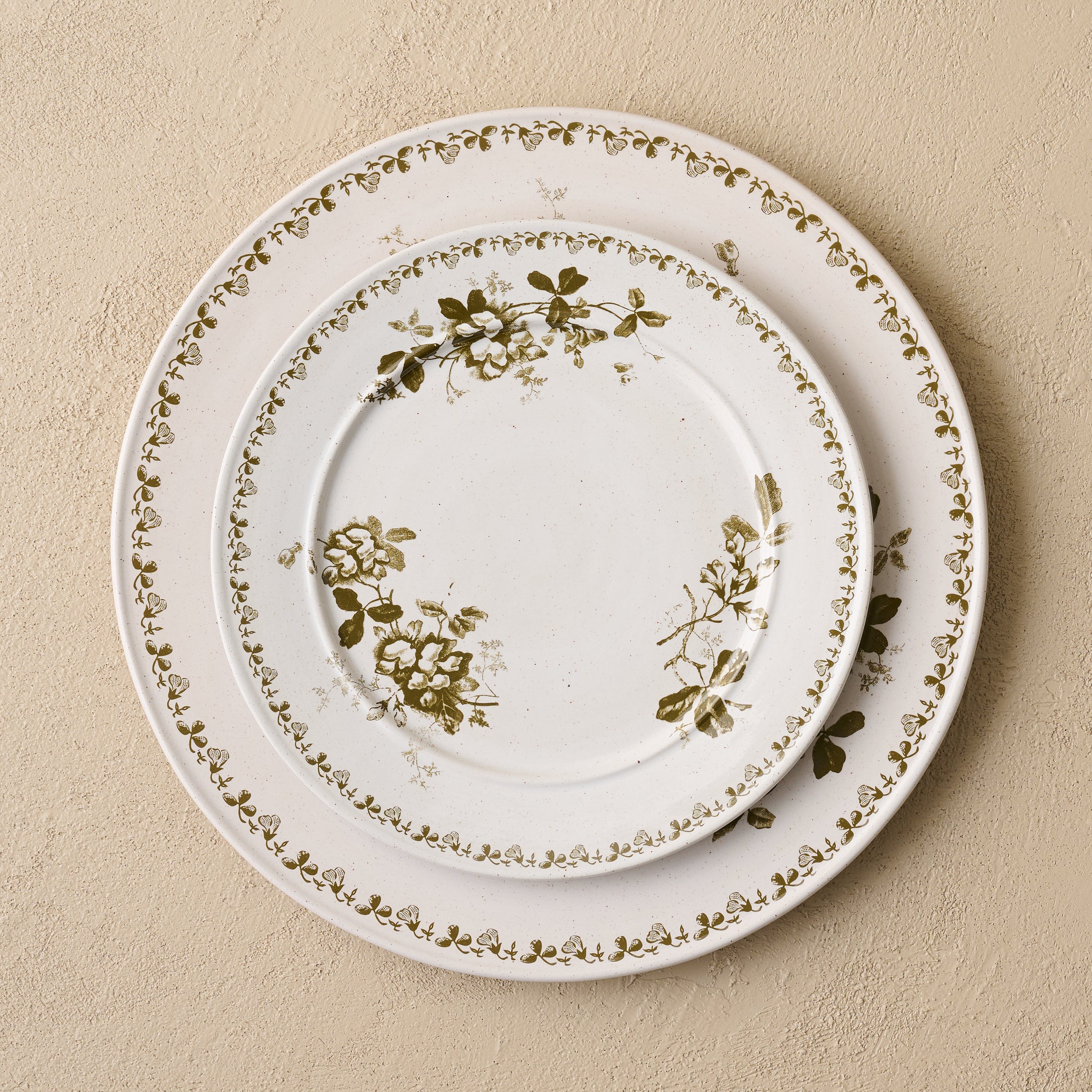 Heirloom Garden Floral Dinner Plate shown with salad plate