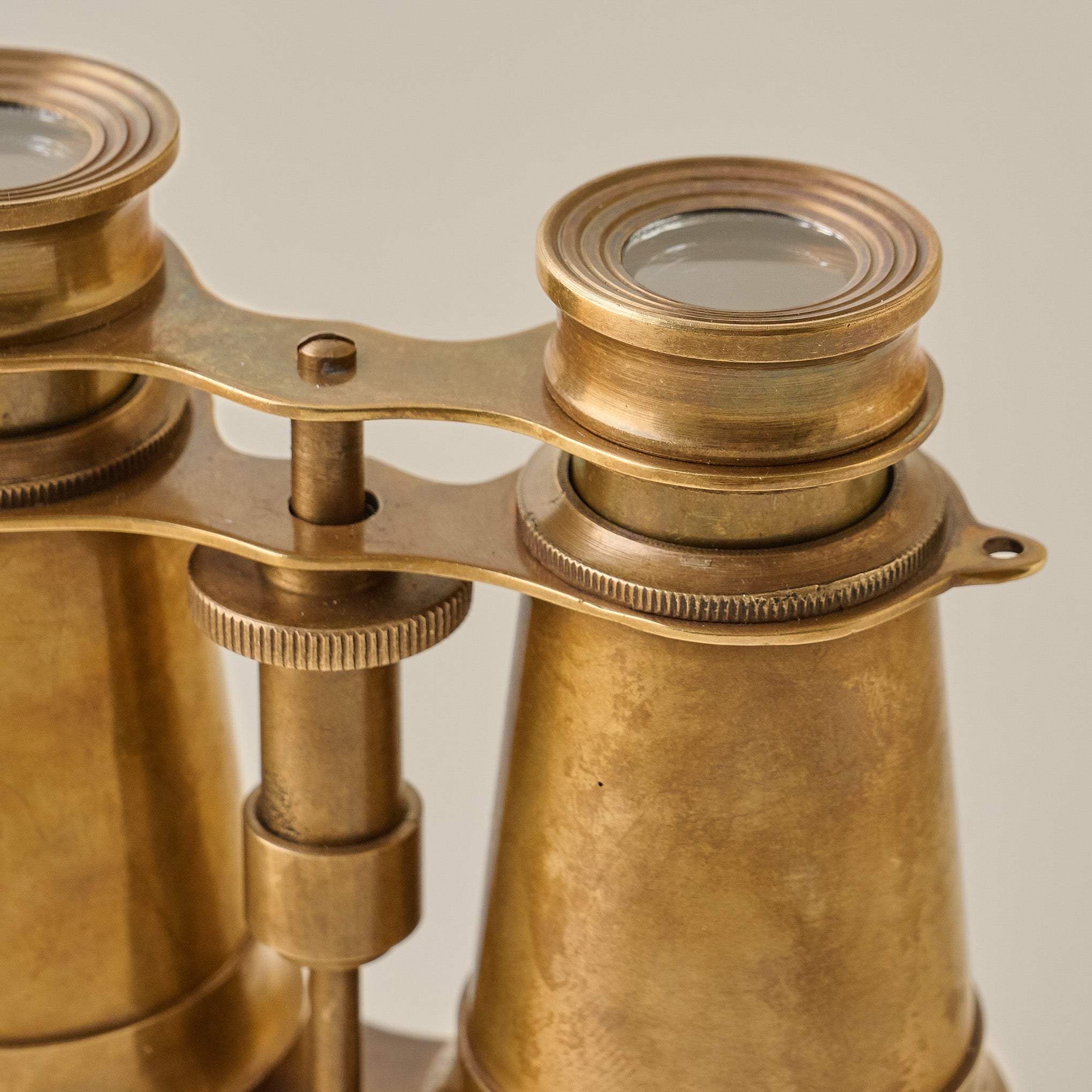 Decorative Solid Brass Binoculars up close