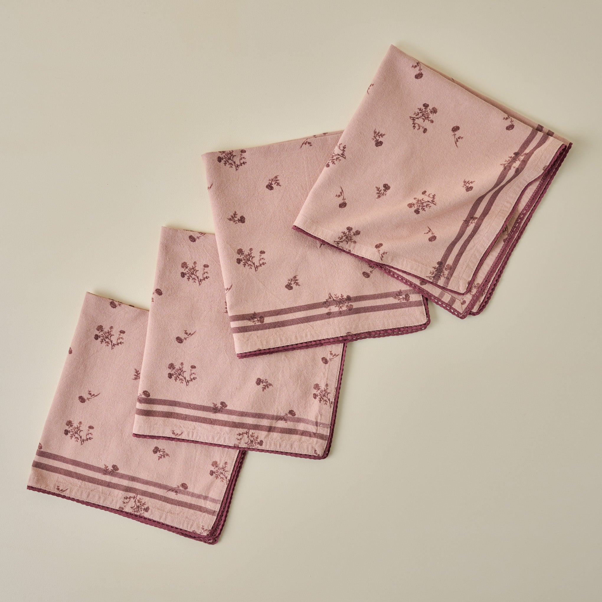 Magnoliass Blush Ditsy Rose Napkin Set of Four