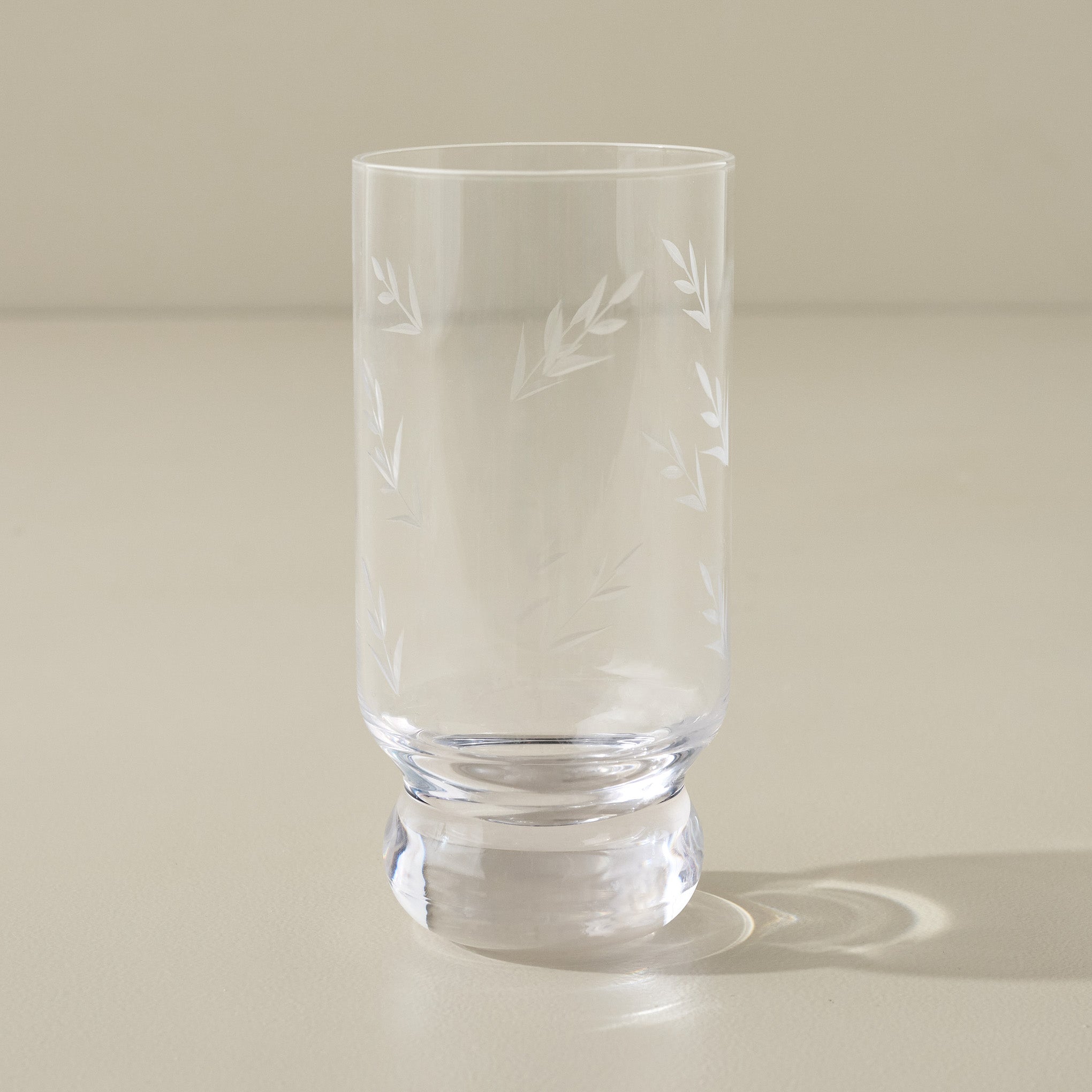 Vintage-Inspired Etched Large Glass Tumbler