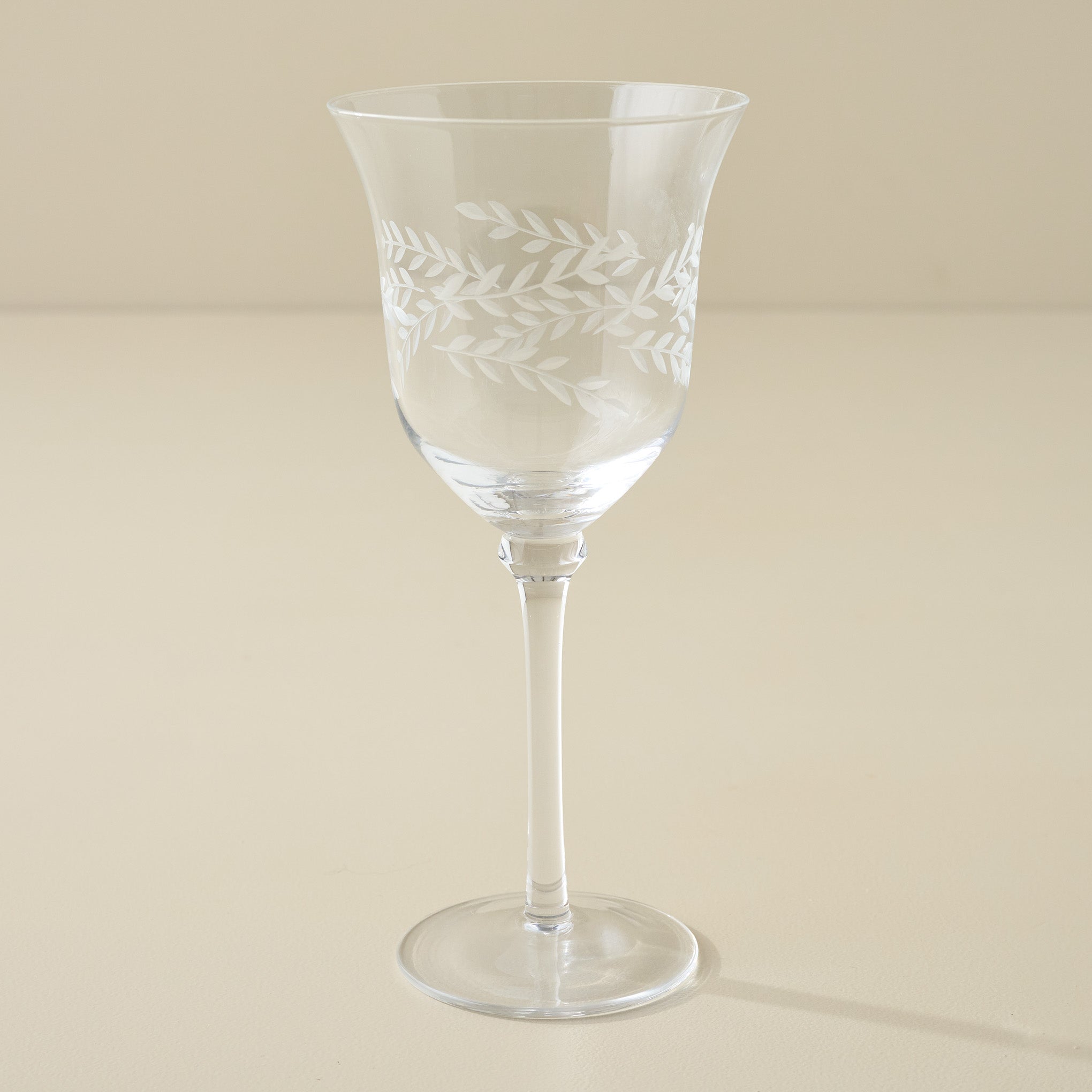 Vintage-Inspired Etched Wine Glass