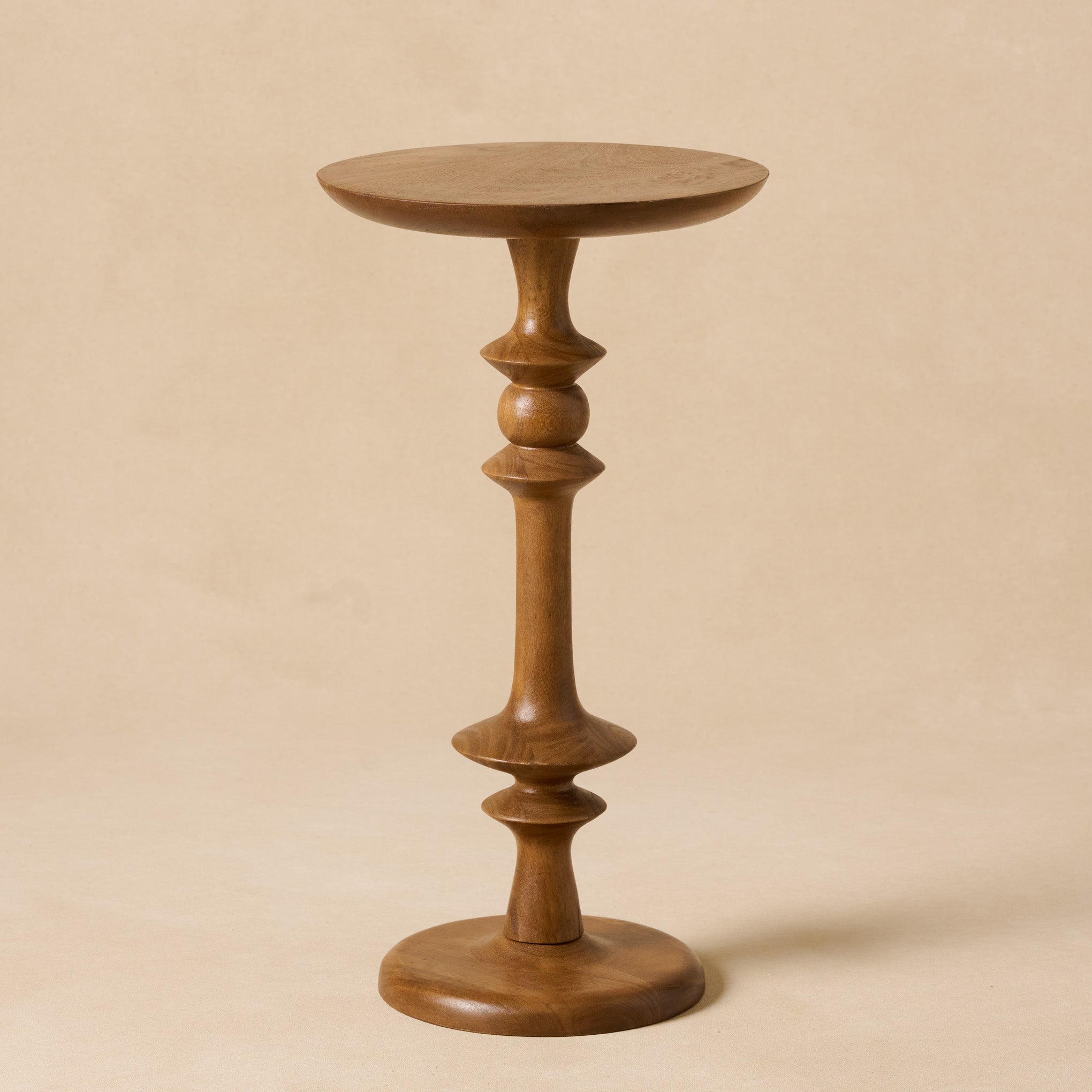 Enzo Turned Wood Cocktail Table in Honey Mango 