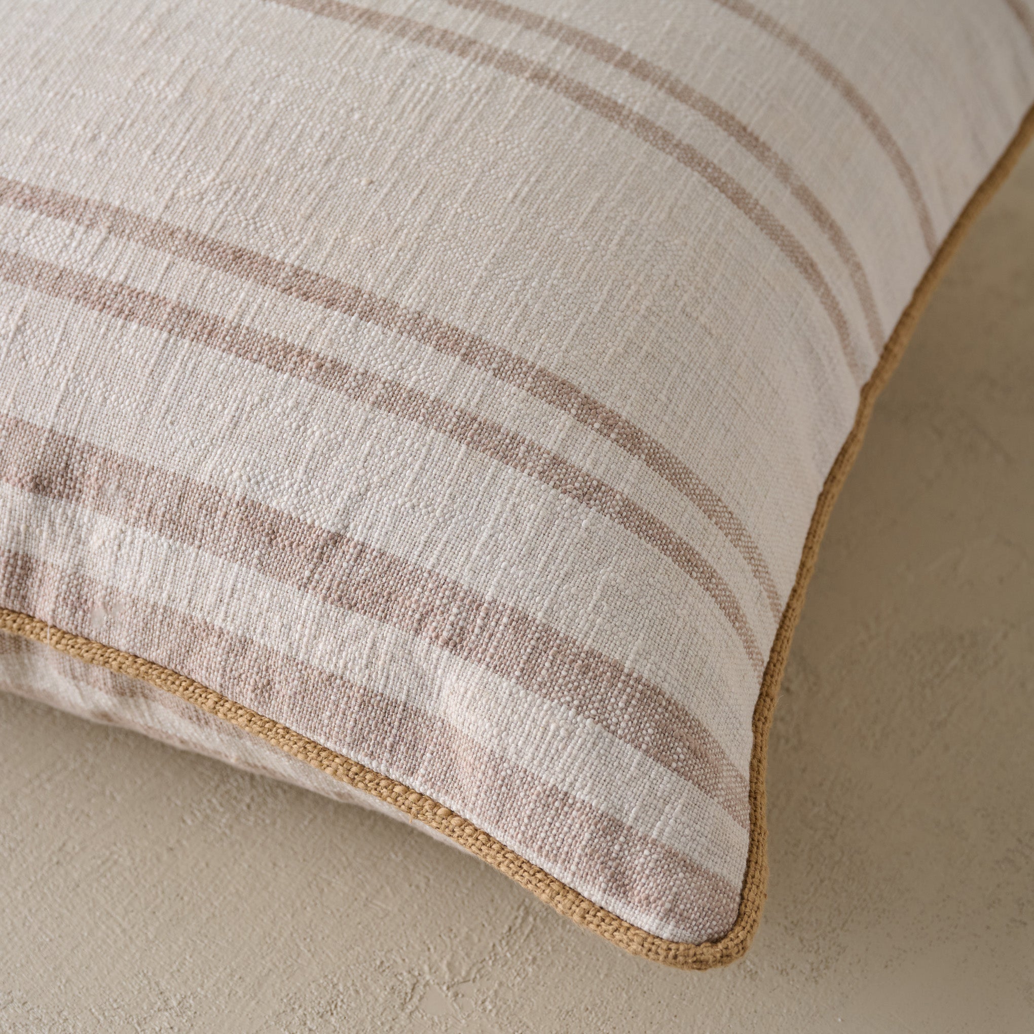 Vintage Stripe Pillow corner up close
