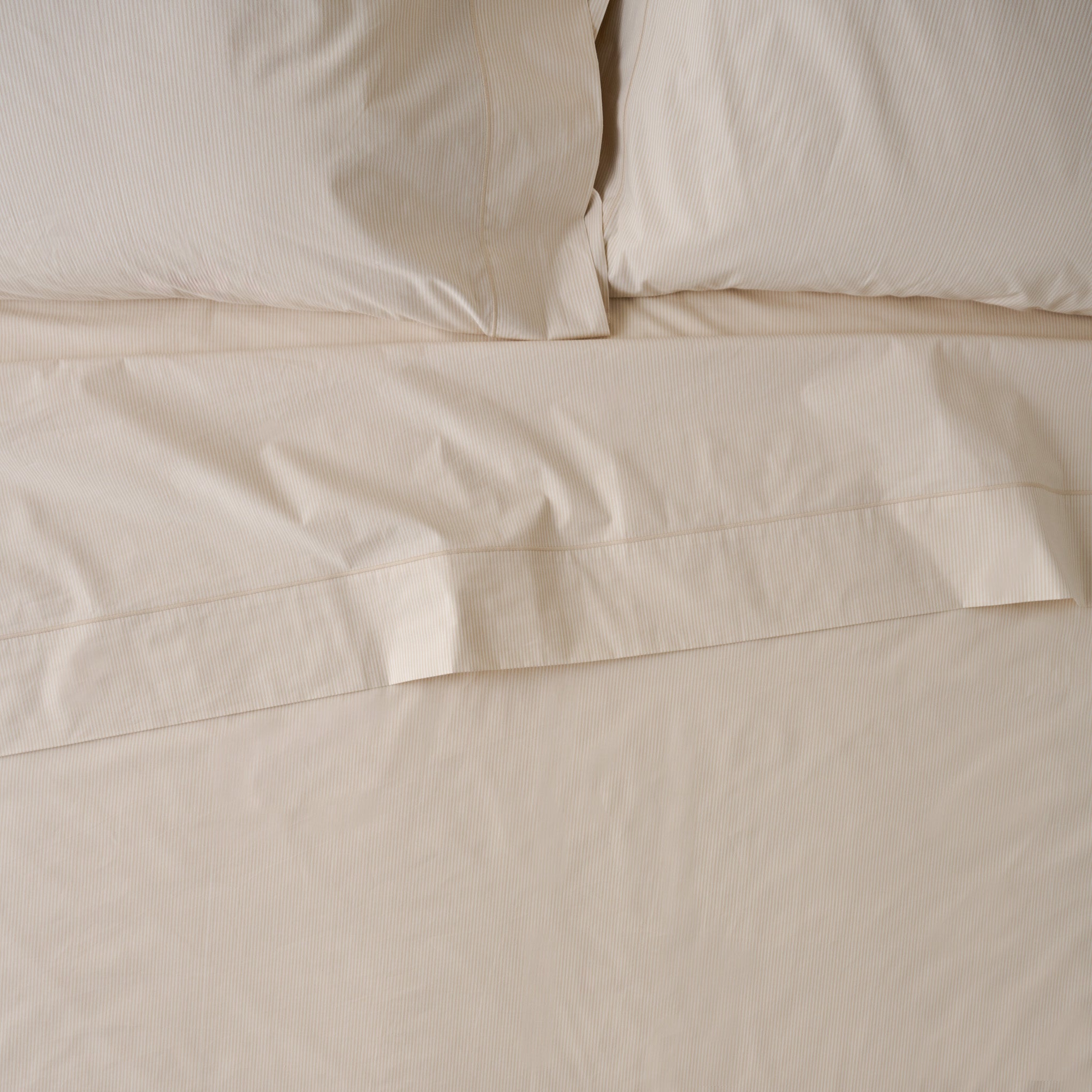 Hudson Yarn-Dyed Pinstripe Sheet Set in color Fog