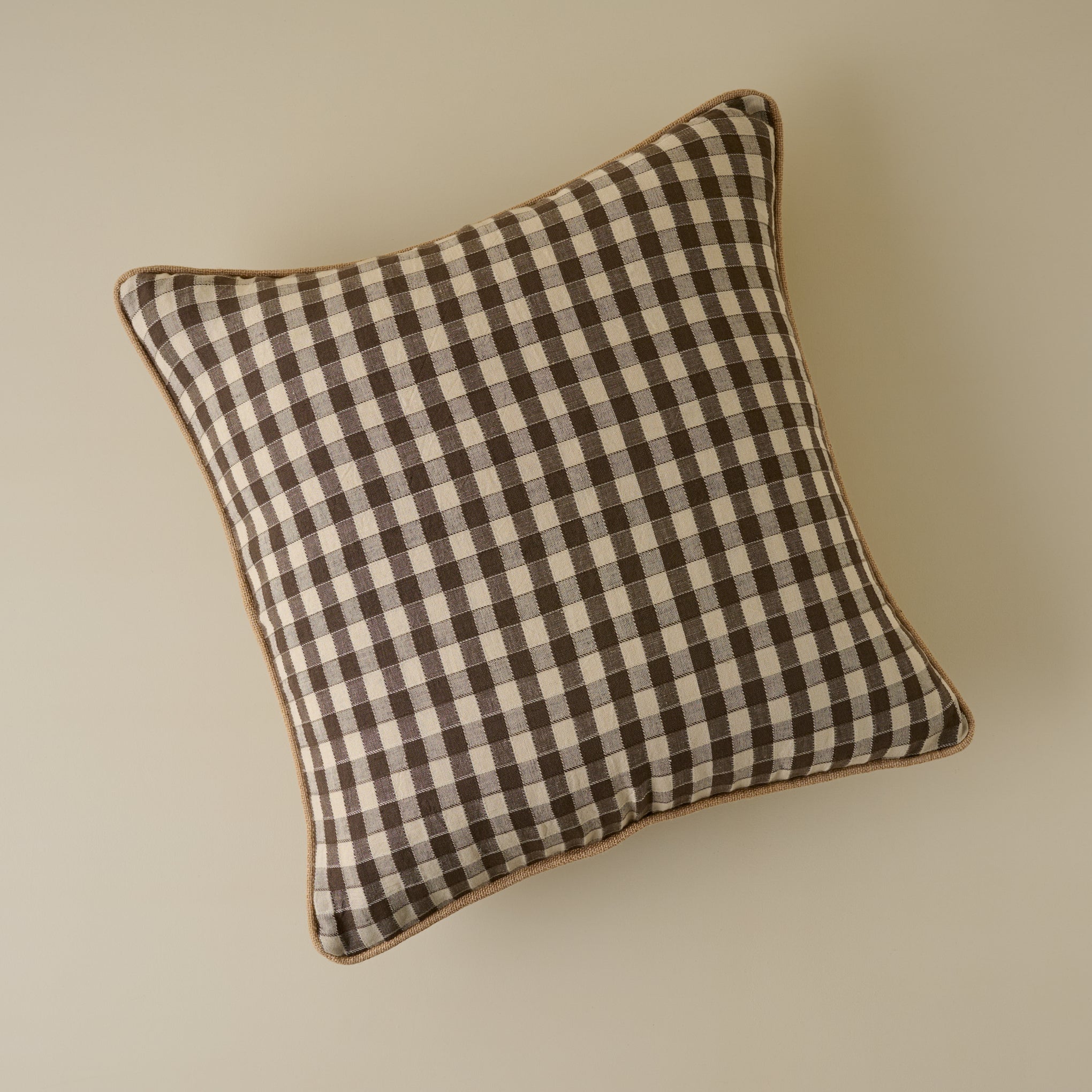Gingham Large Pillow in Desert Palm