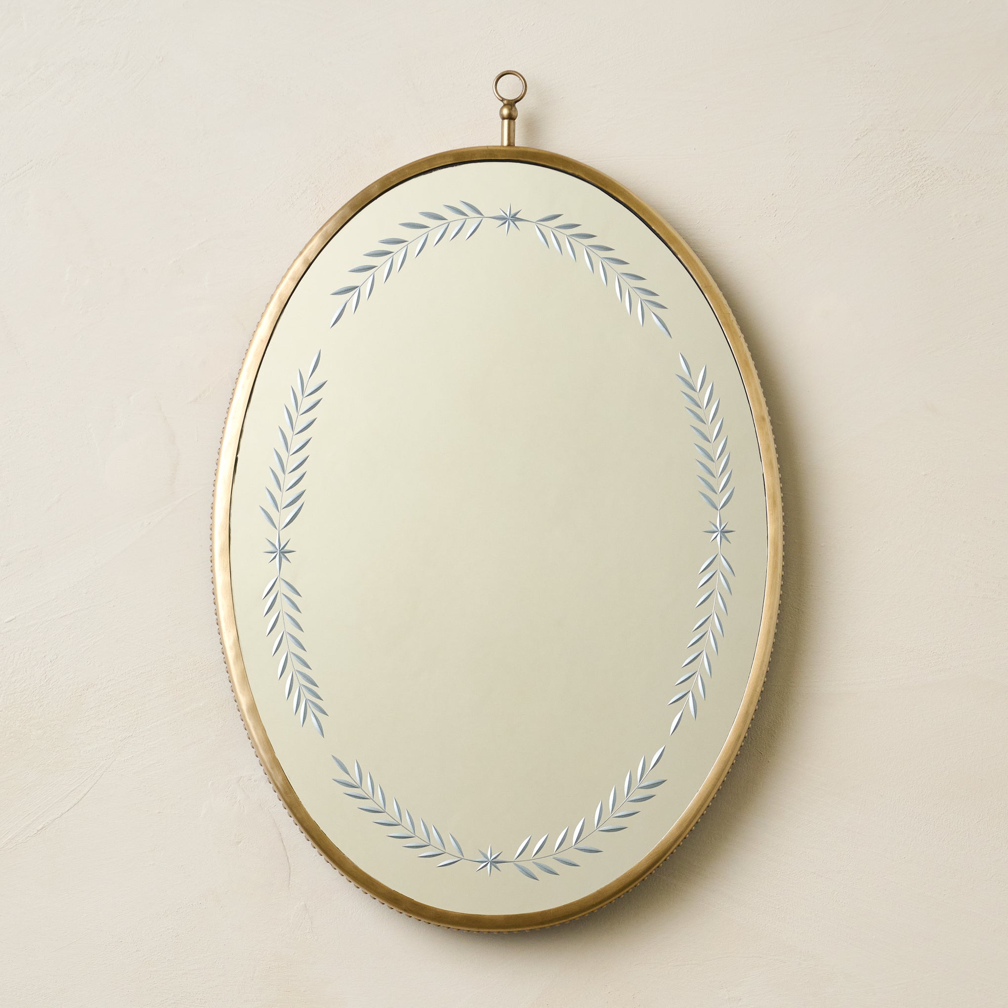 Juliet Etched Oval Mirror