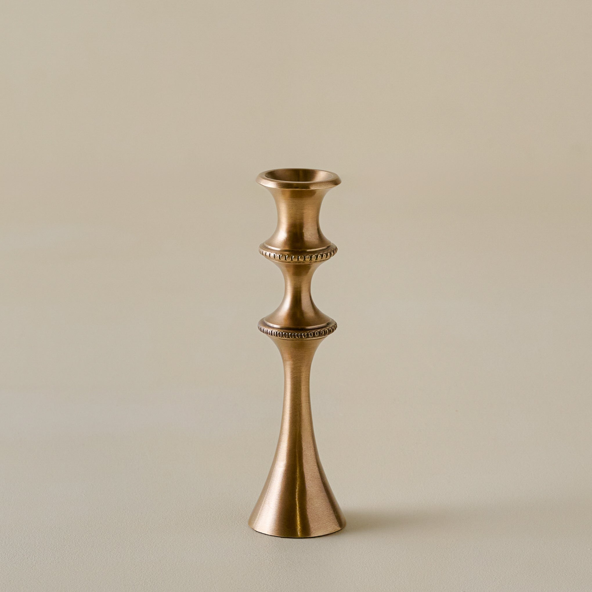 Small Adler Antiqued Brass Etched Taper Holder