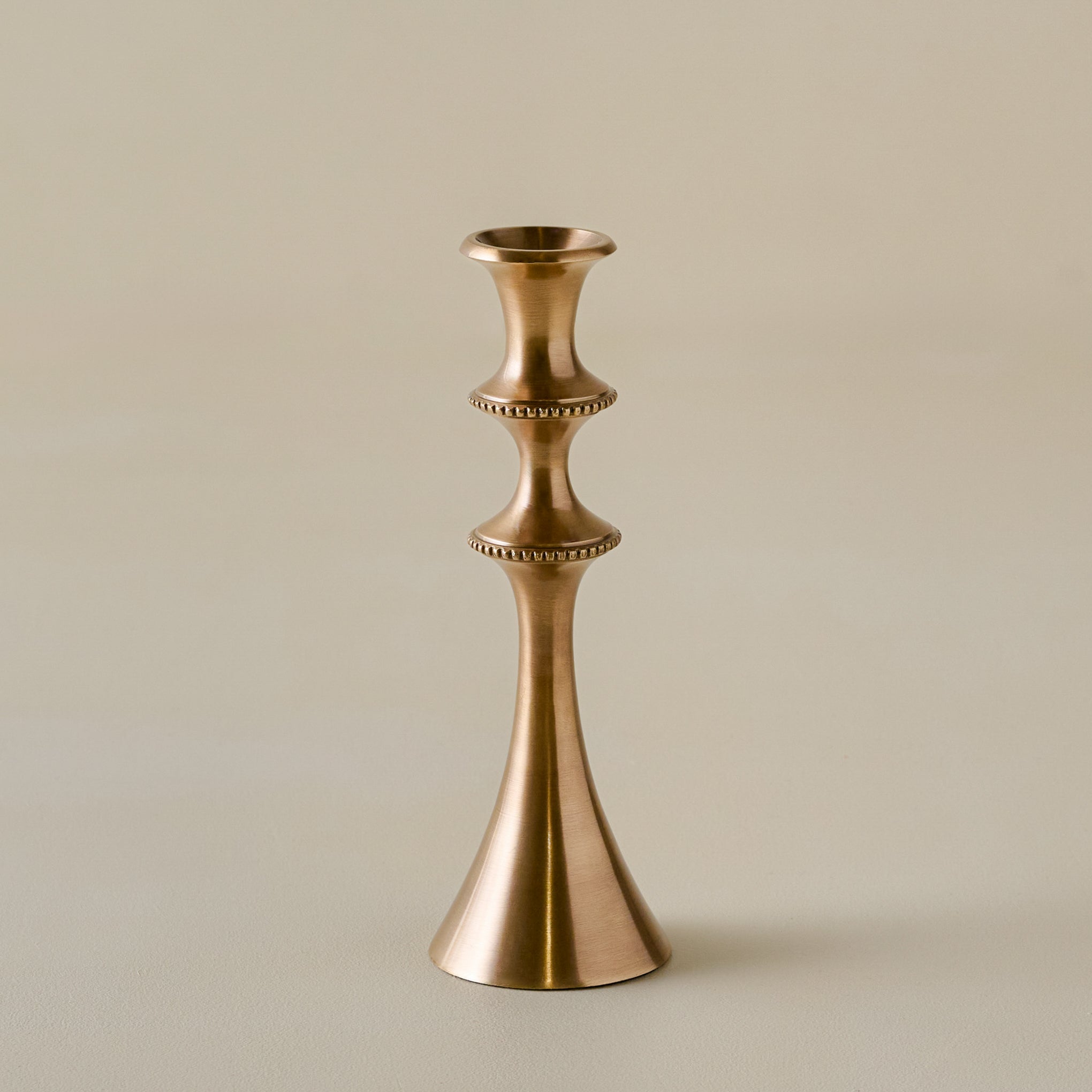 Large Adler Antiqued Brass Etched Taper Holder