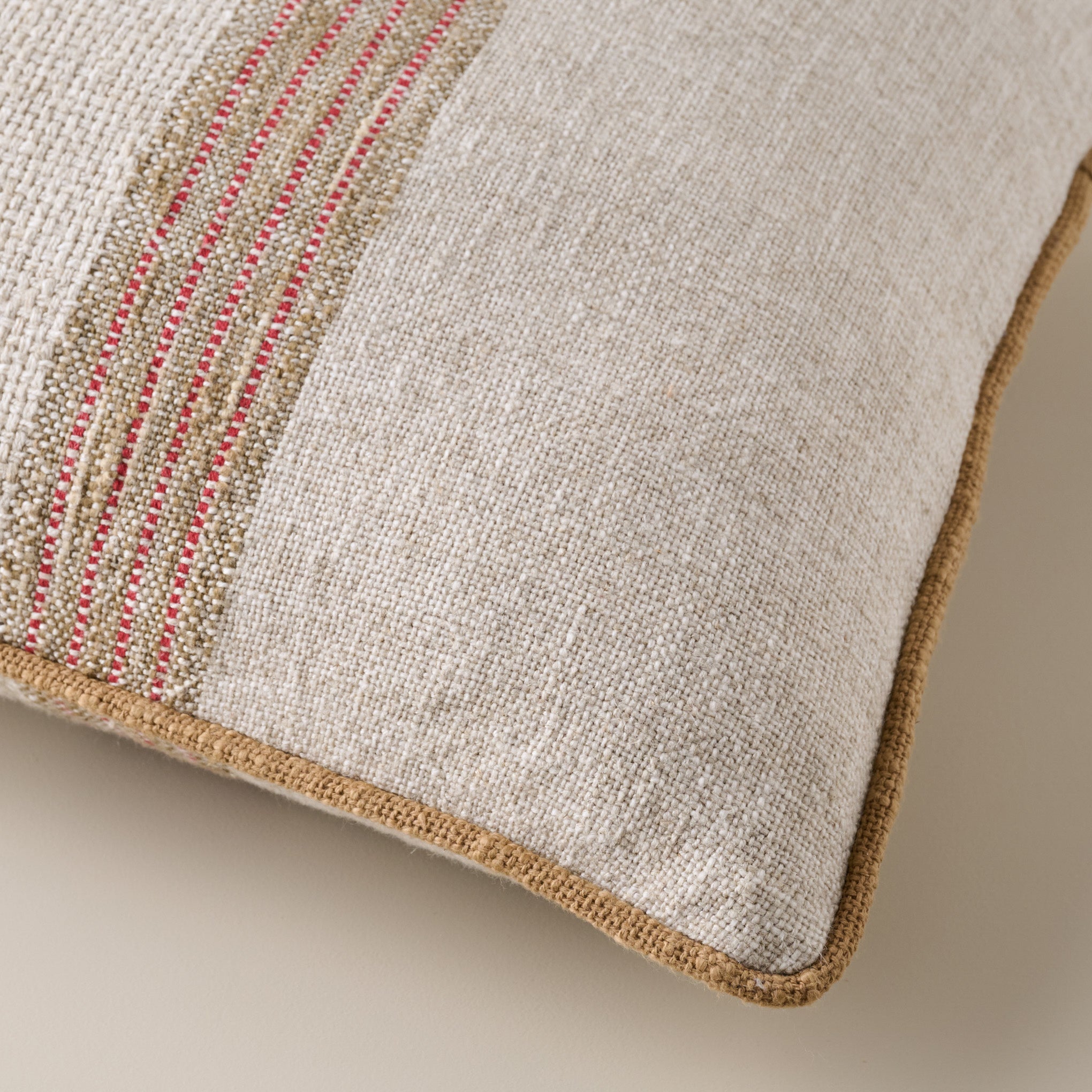 Alpine Stripe Lumbar Pillow corner up close