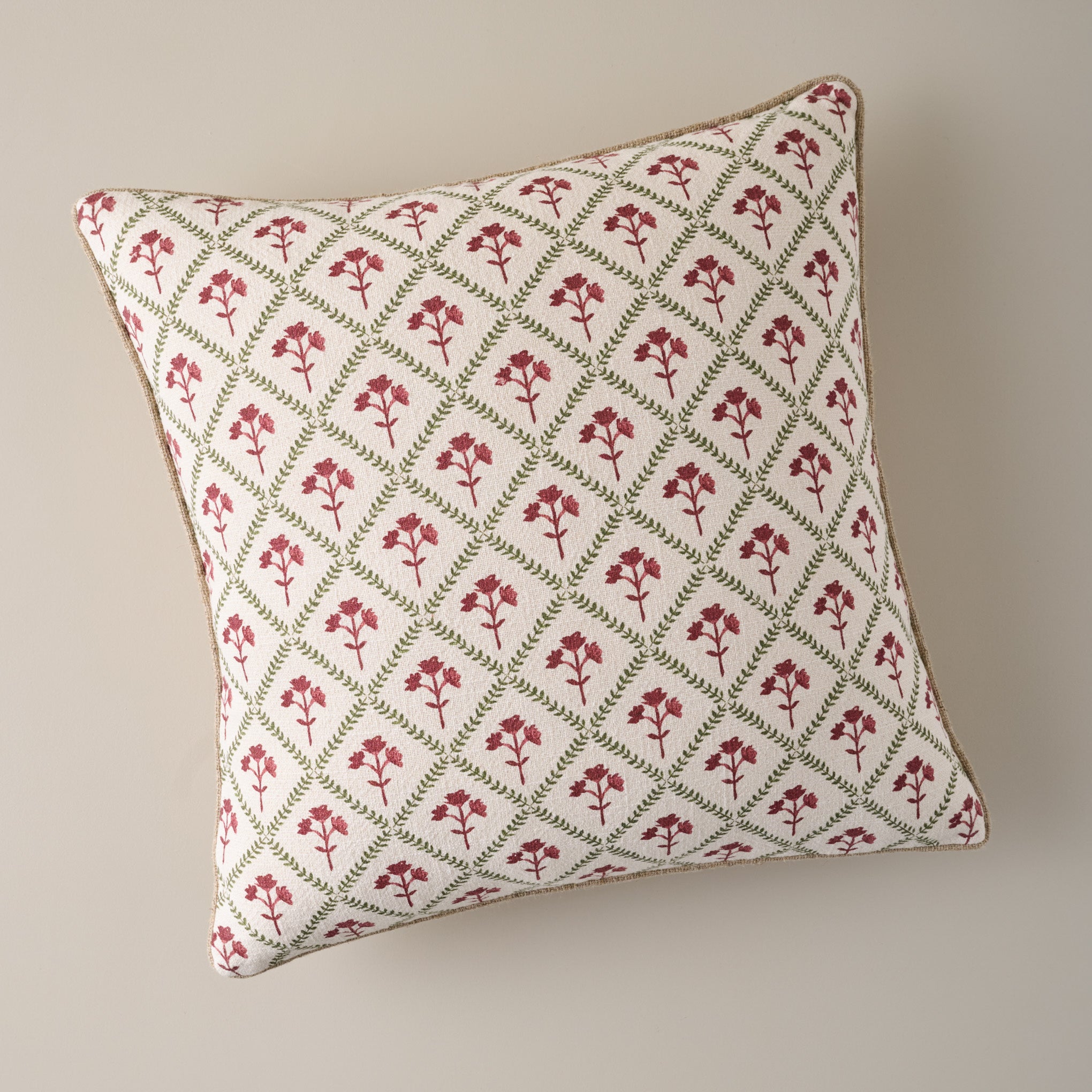 Magnoliass Holiday Block Print Pillow