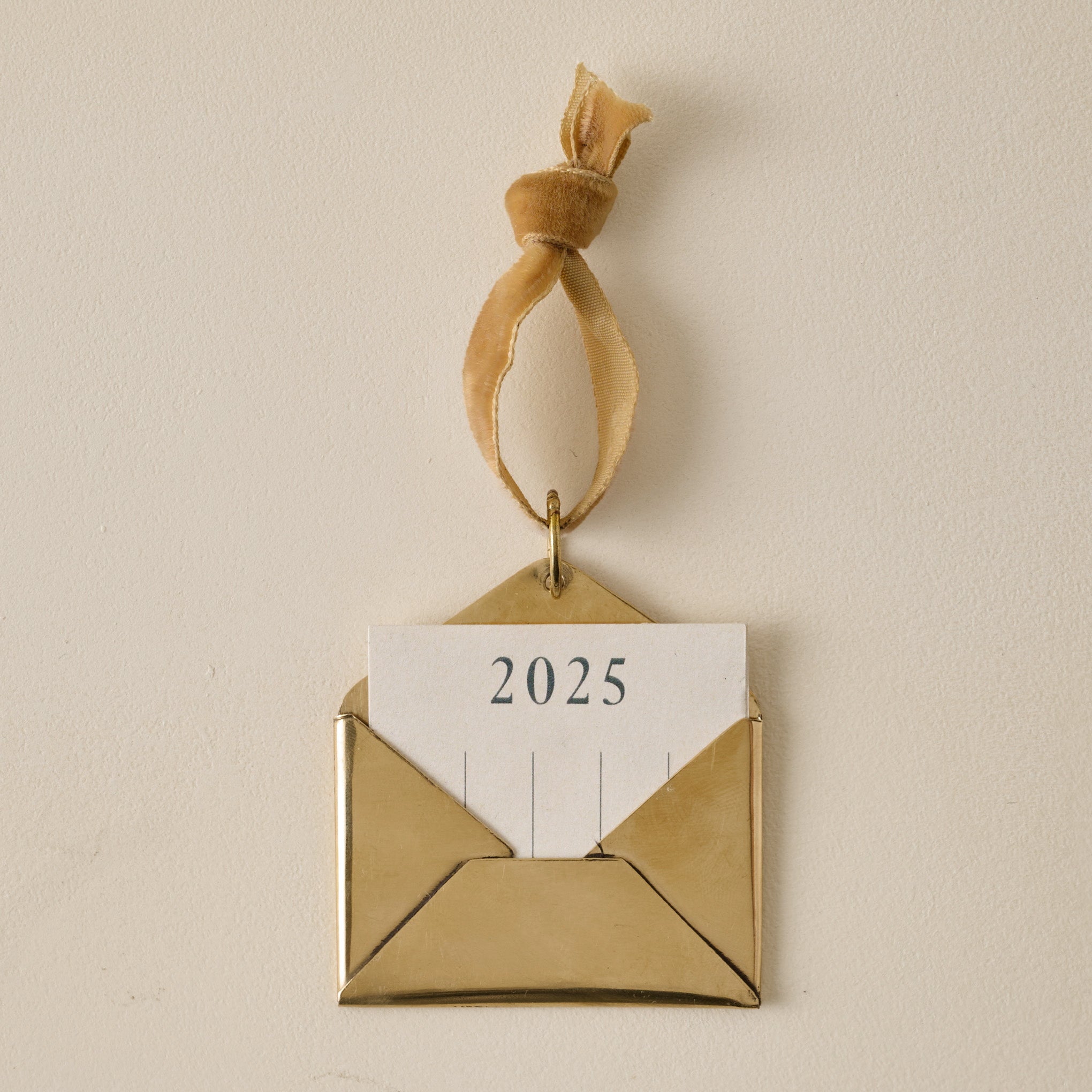 2025 Magnoliass Brass Keepsake Envelope Ornament